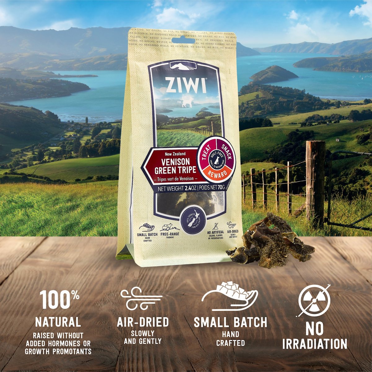 Ziwi Venison Green Tripe Treats for Dogs 2.1OZ