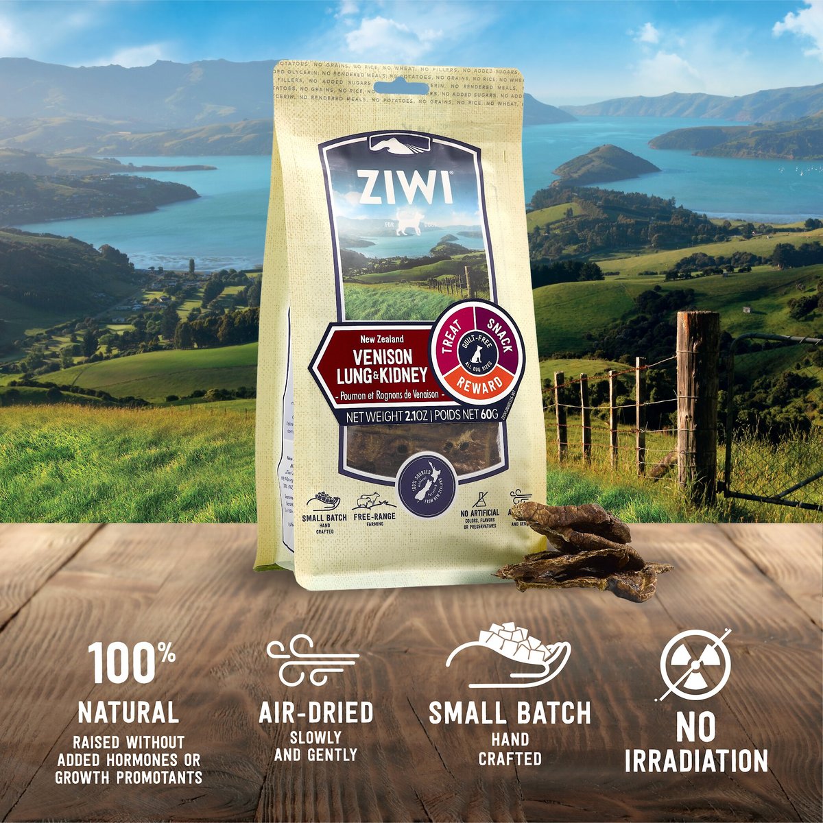 Ziwi Venison Lung & Kidney Treats for Dogs 2.1oz