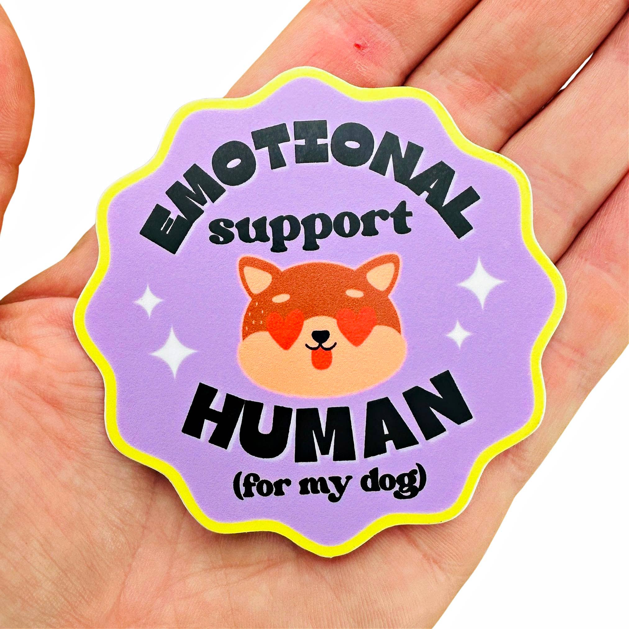 Bag Tags Emotional Support Human Dog Sticker