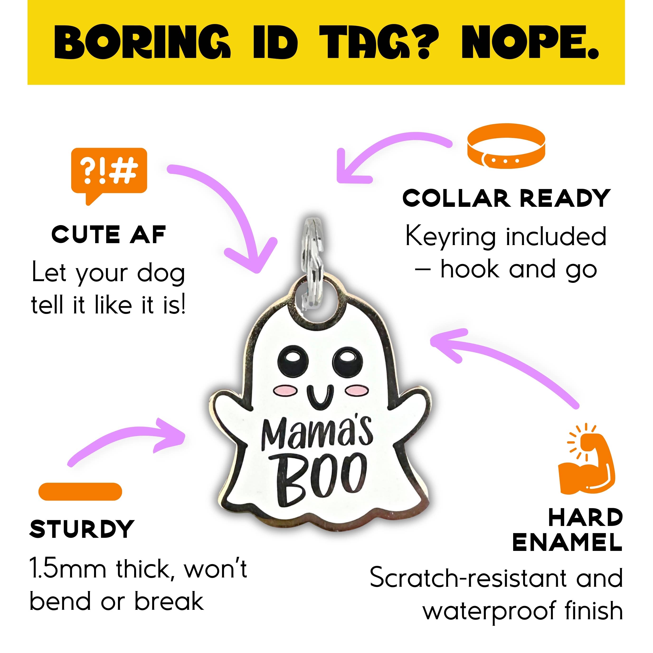 Bad Tags Halloween ghost Mama's Boo