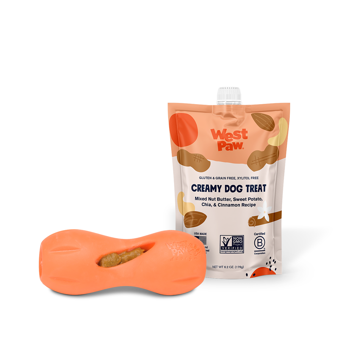 West Paw Nut Butter, Sweet Potato, and Chia Seed Creamy Dog Treat