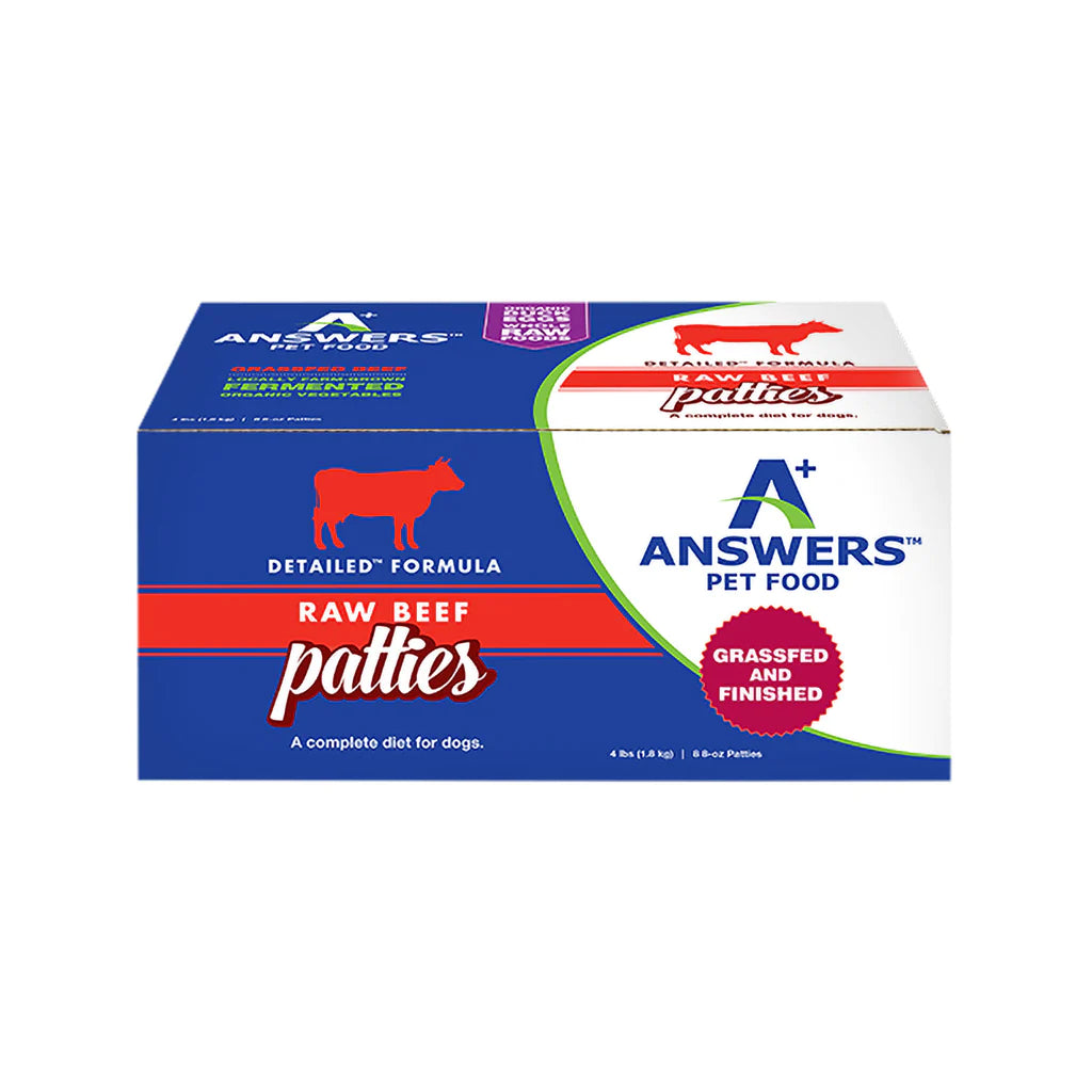Answers Dog Detailed Patties Beef Frozen 4lbs
