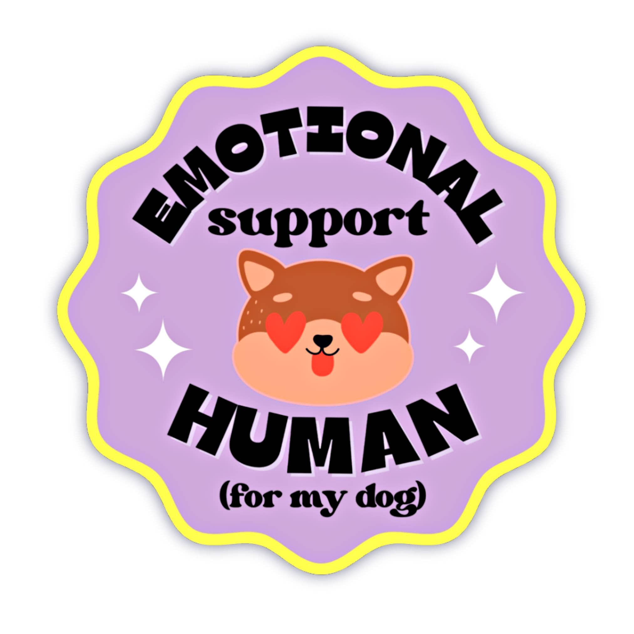 Bag Tags Emotional Support Human Dog Sticker