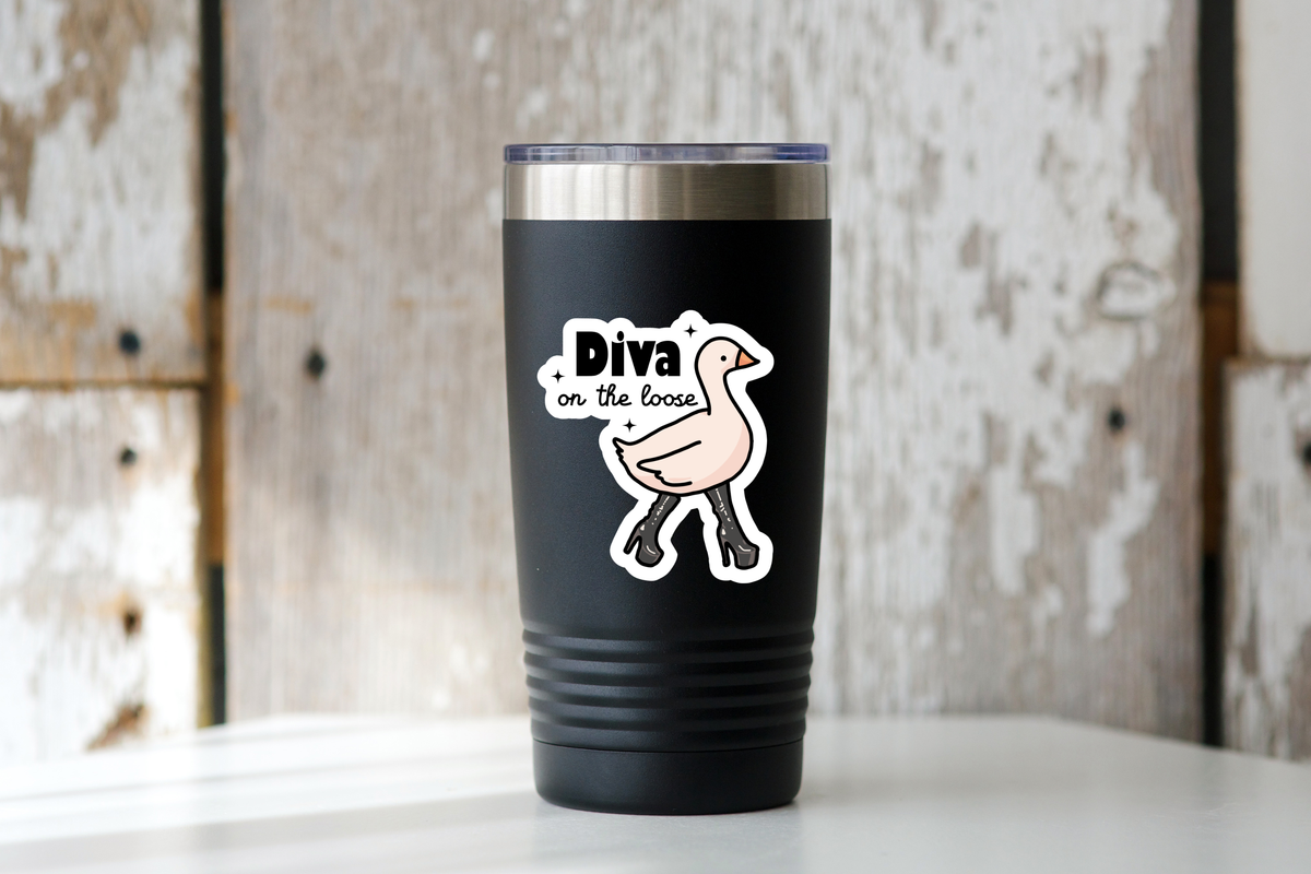 Diva on the Loose Sticker - hot, girly, girl, club, goose