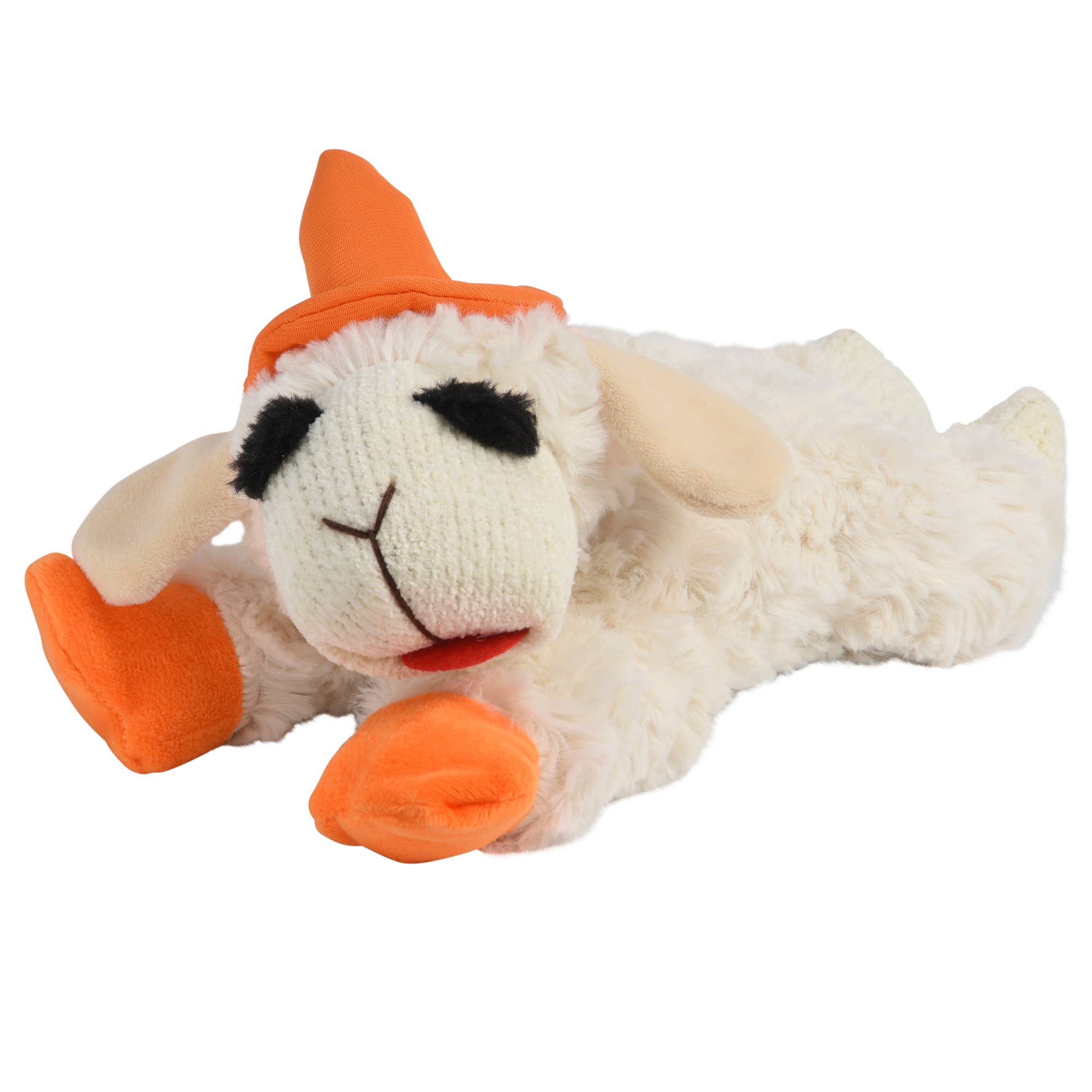 Halloween Lamb Chop Witch Hat Orange Dog Toy 10.5"