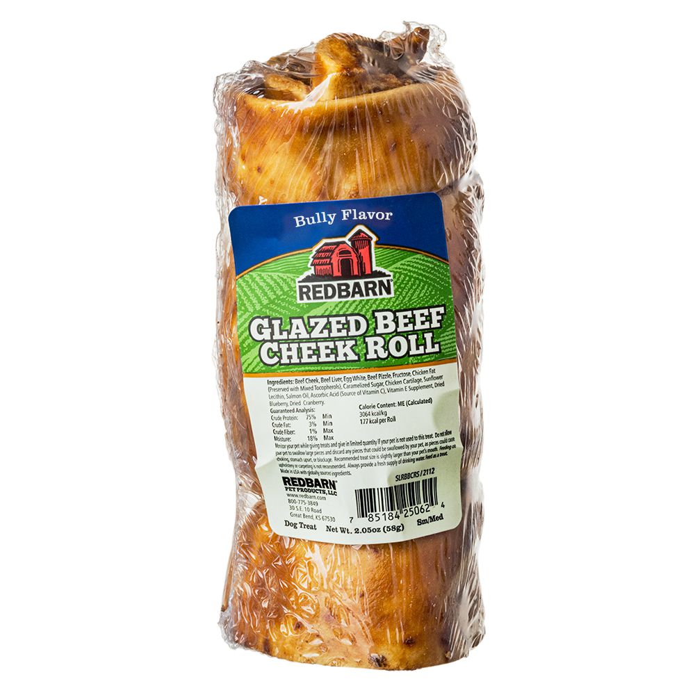 REDBARN DOG BULLY GLAZED BEEF CHEEK ROLL SMALL/MEDIUM