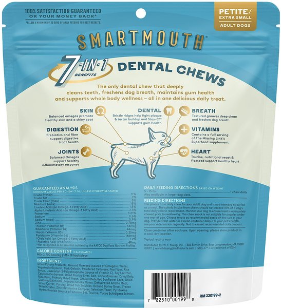 Missing Link Smartmouth Dental Chew Petite/XS 6.9oz