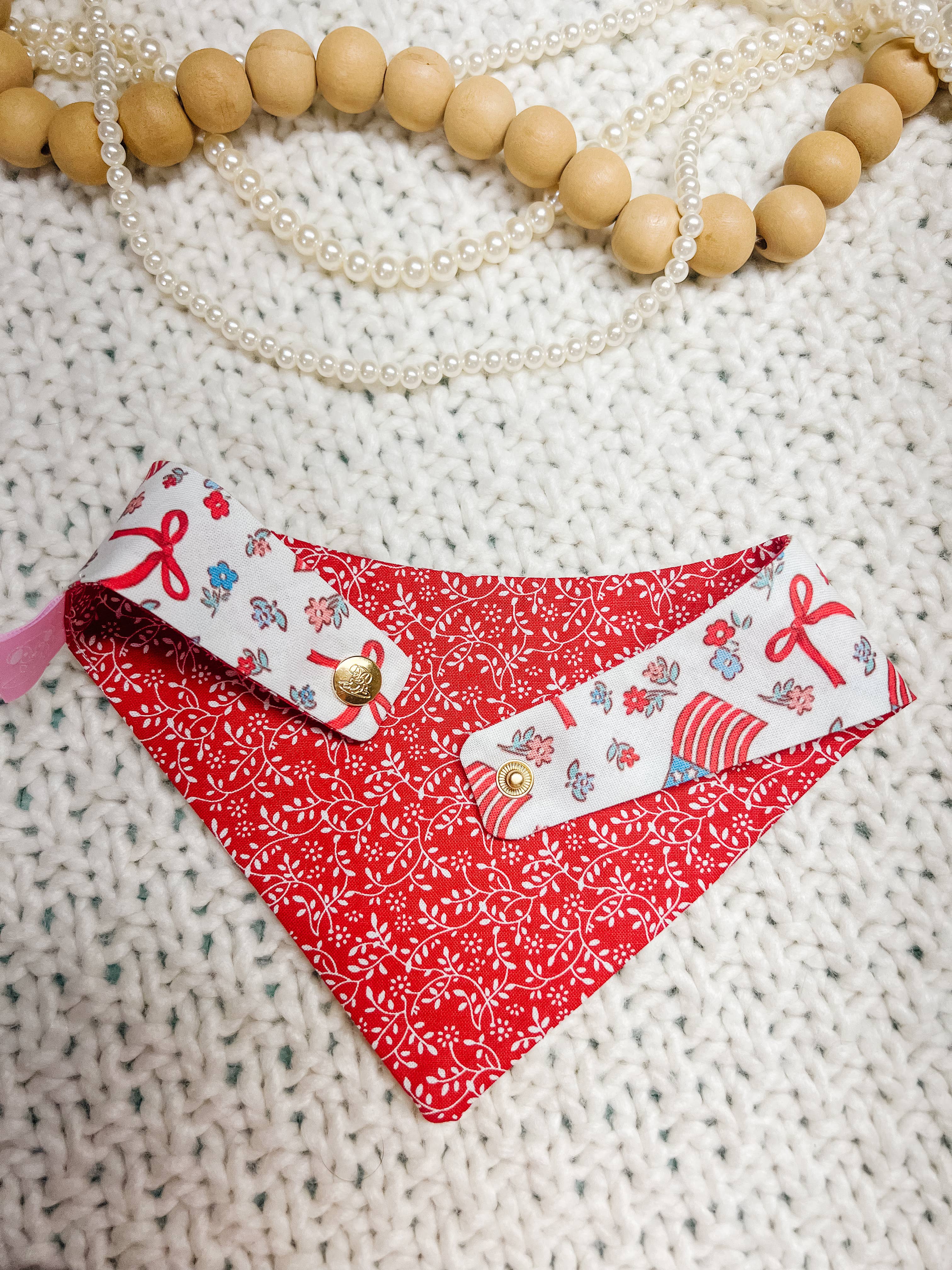 Stellaloo American Flag Snap-On Dog Bandana Reversible