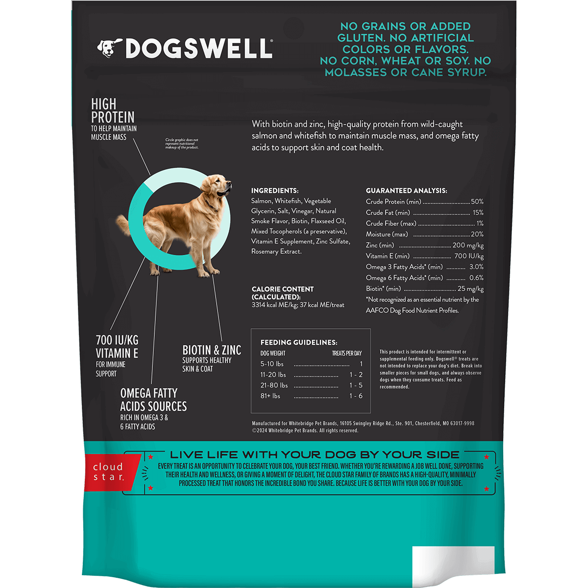 Dogswell Skin & Coat Jerky Salmon 10oz