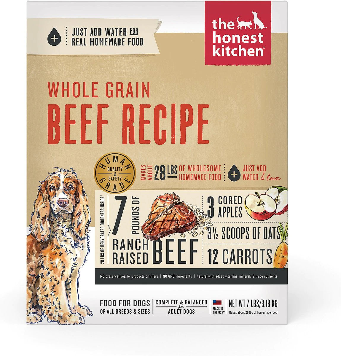 The Honest Kitchen dehydrated Dog Beef Whole Grain