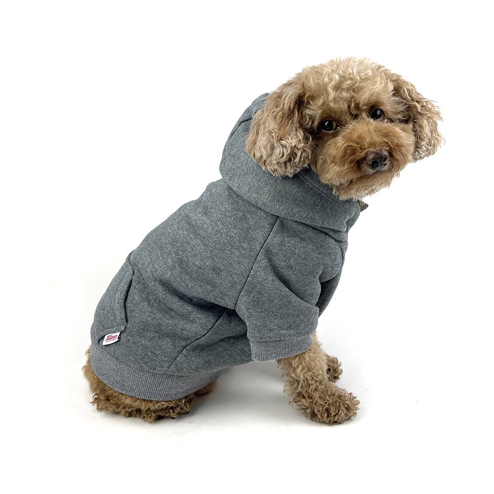 Milltown Brand Dog Zip Up Hoodie  - Charcoal Grey