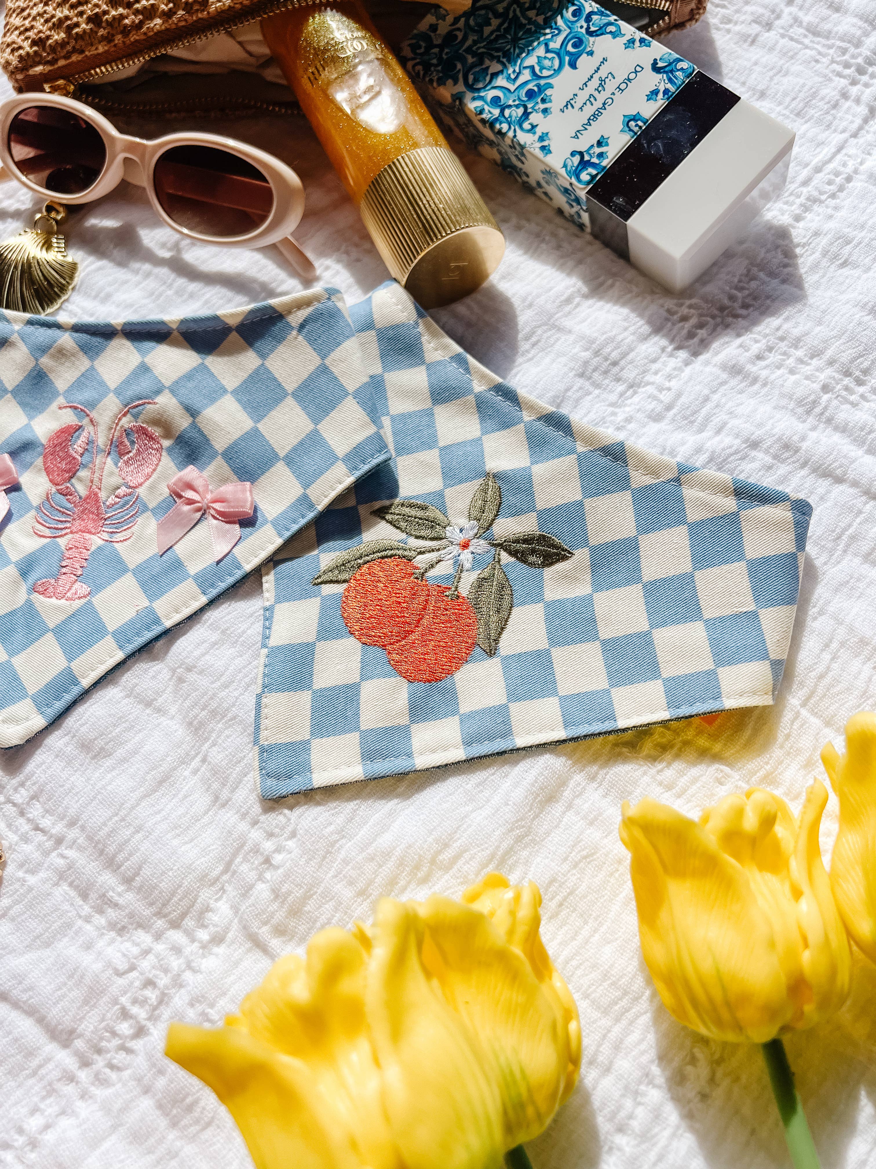 Stellaloo Oranges Denim Snap-On Reversible Bandana
