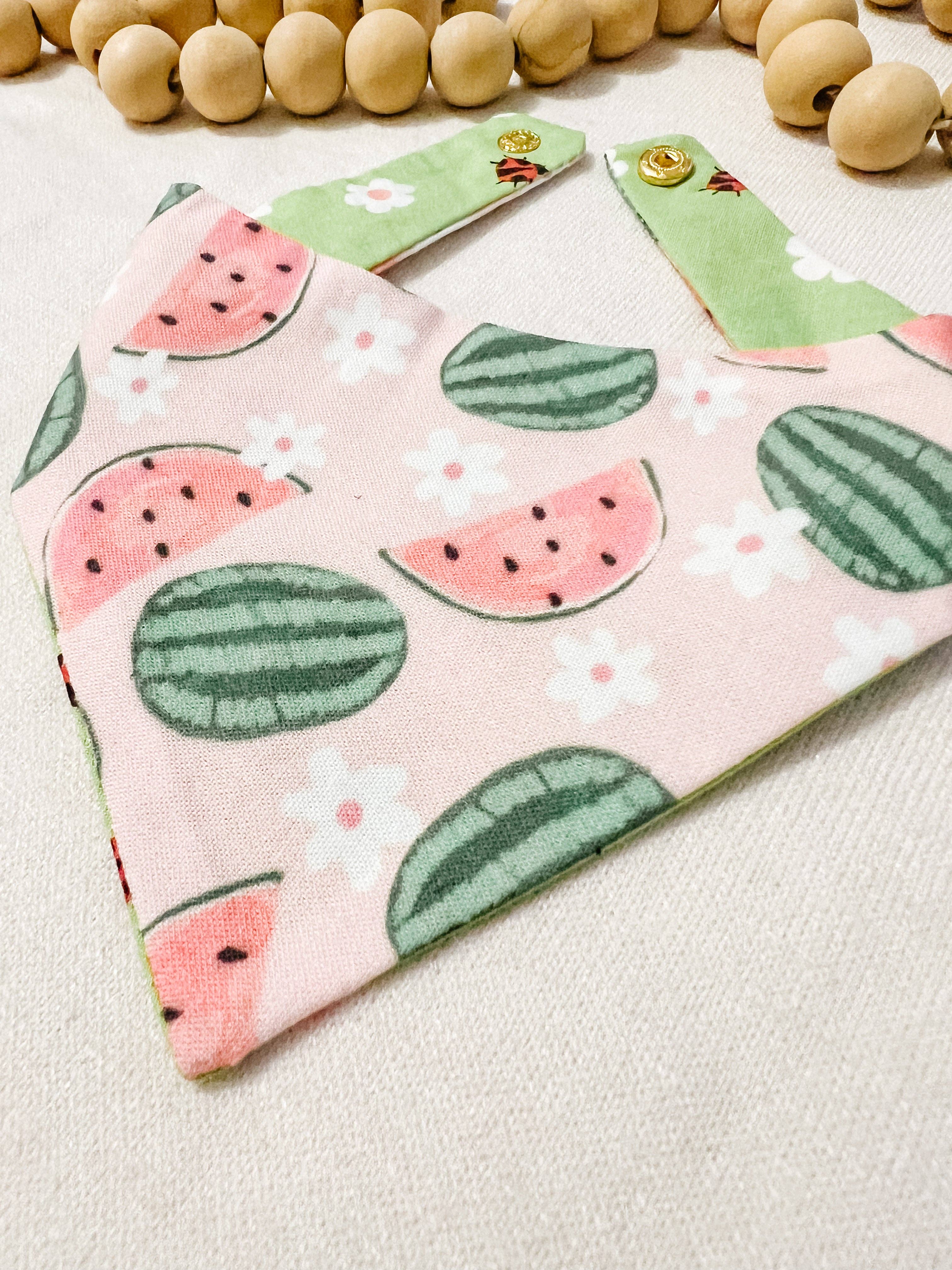 StellaLoo Watermelon Snap-On Reversible Bandana