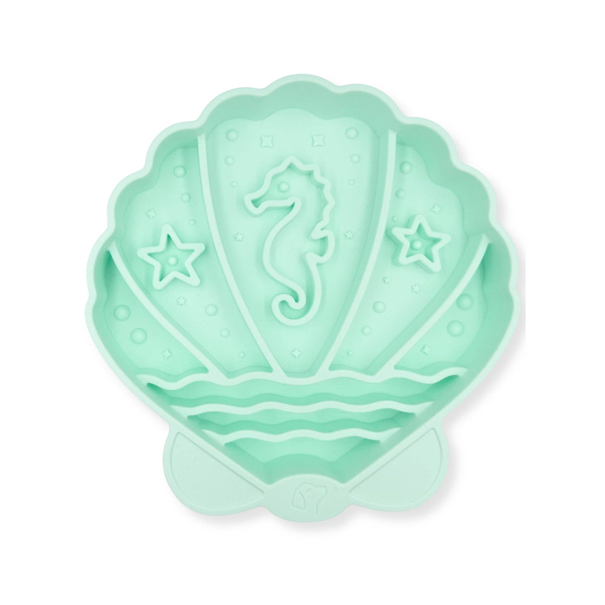 Pawsome Tails Seashell Slow Feeder Bowl | Seafoam