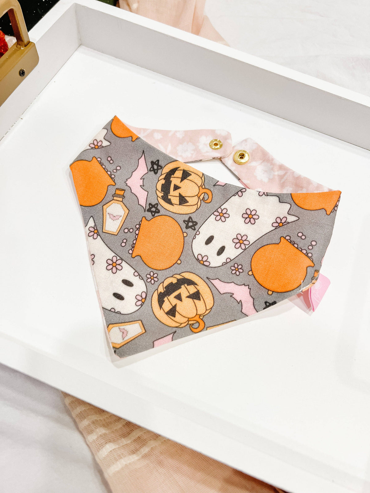 Stellaloo Girly Halloween Snap-On Reversible Dog Bandana