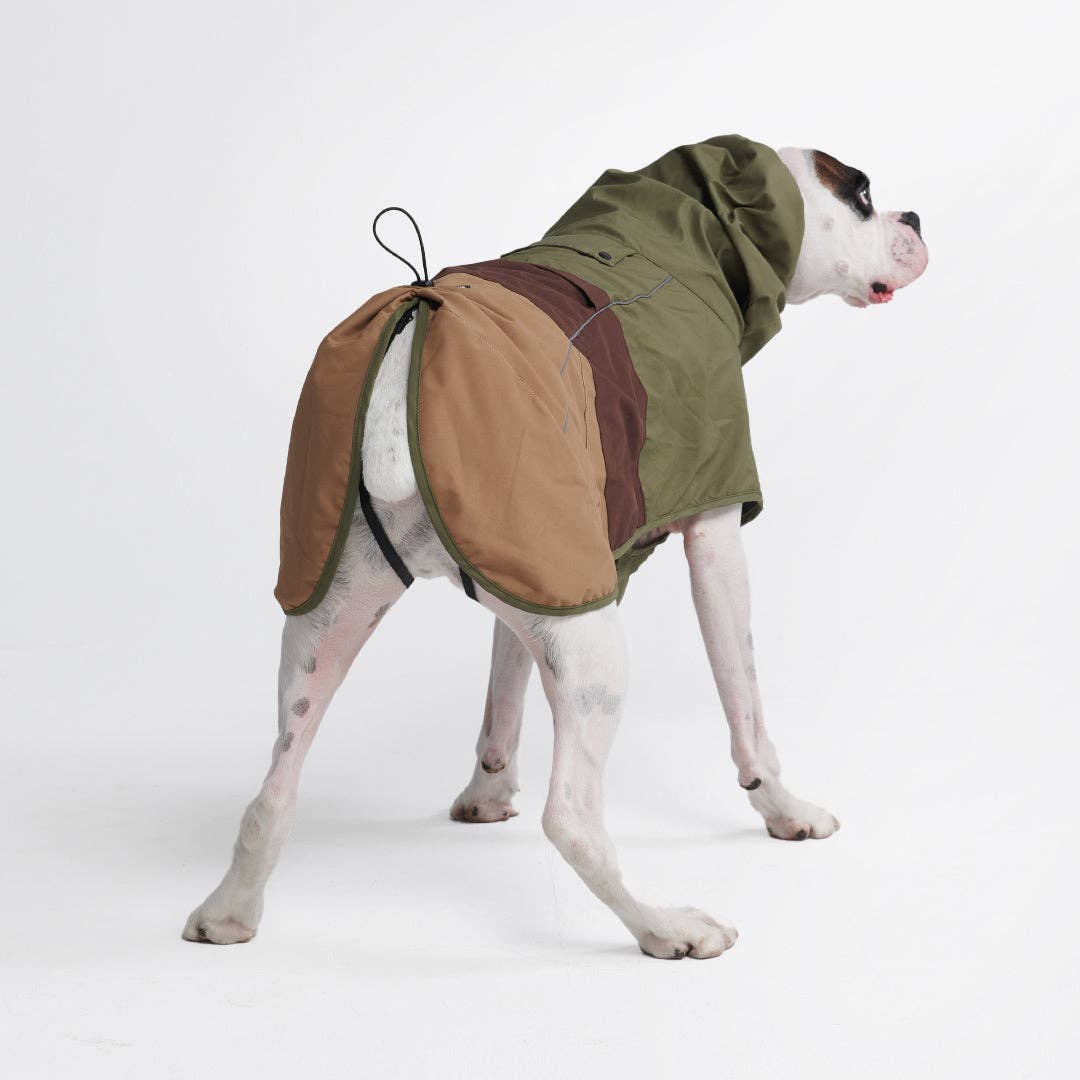 Spark Paws Breatheshield™ Dog Raincoat - Green Brown Tan