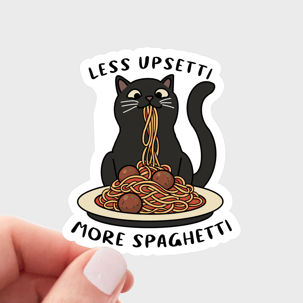 More spaghetti Cat Sticker -  adopt, animal, noodle, cute