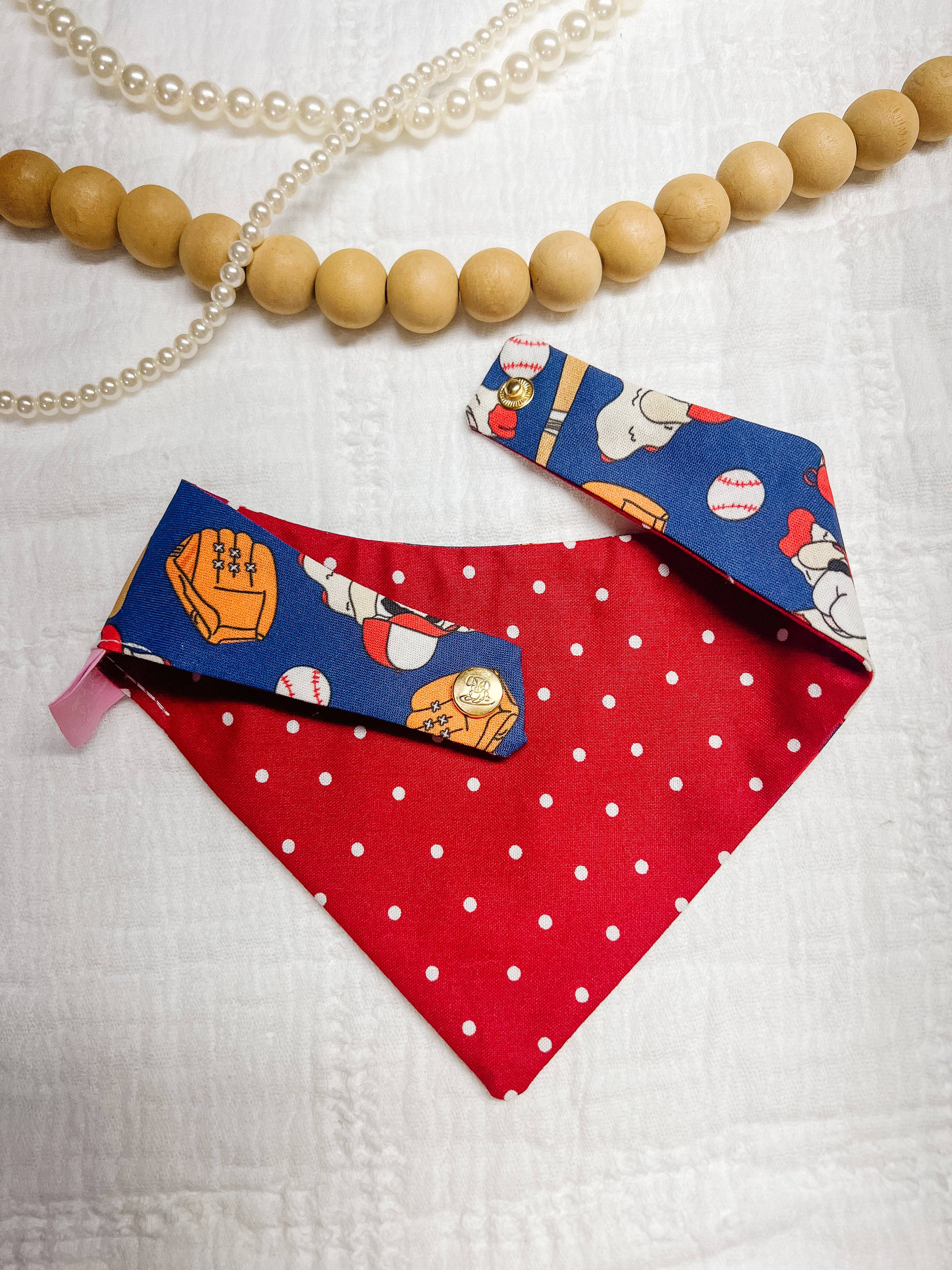 Stellaloo Baseball Lamb Bandana Snap On