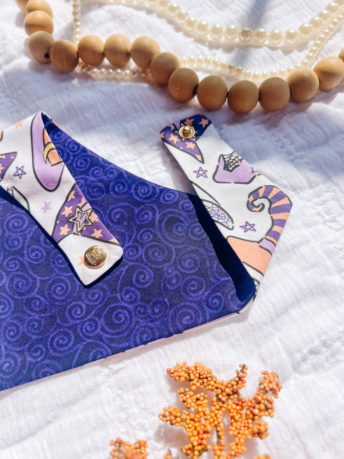 Stellaloo Halloween Witch Snap-On Reversible Dog Bandana