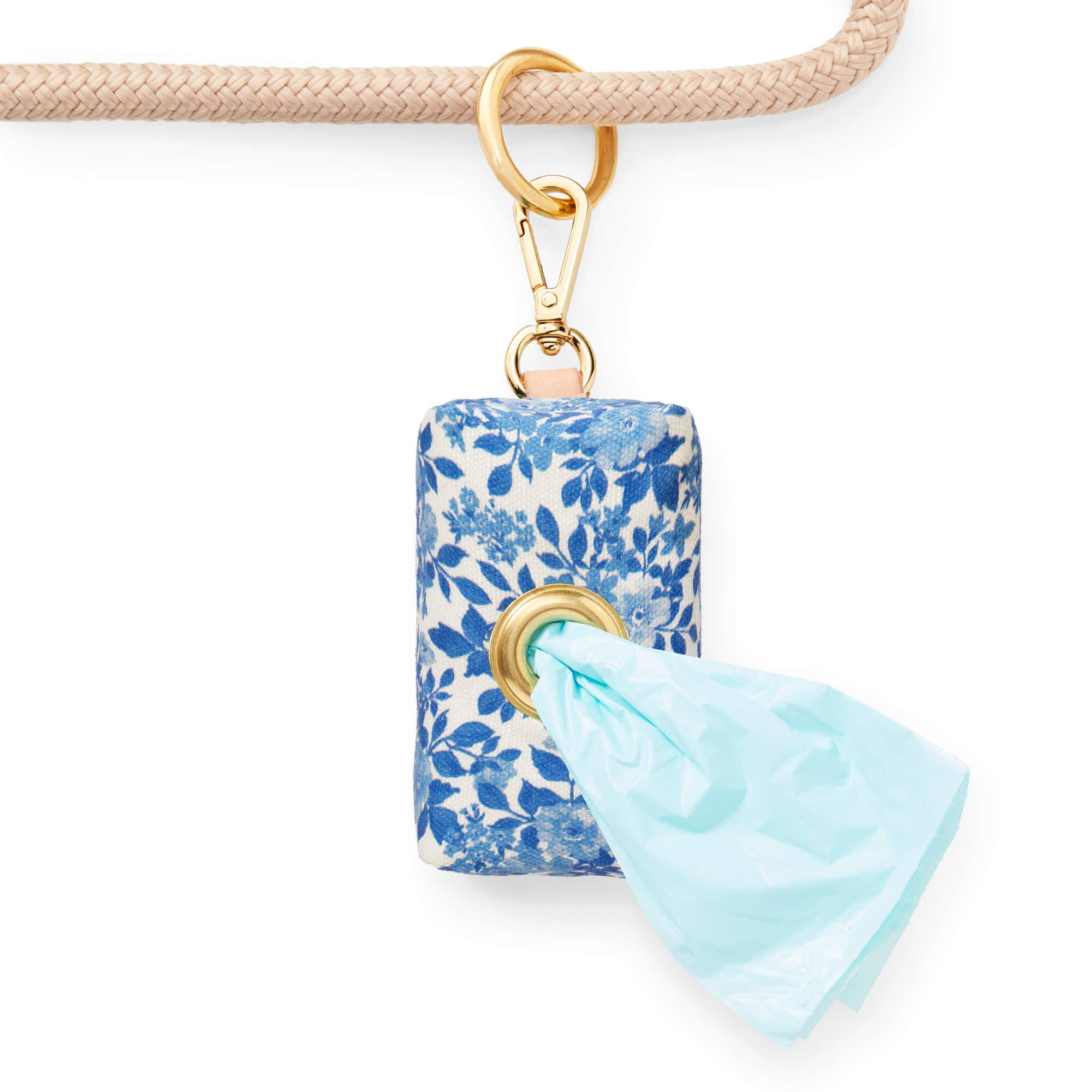 Blue Roses Spring Poop Bag Dispenser