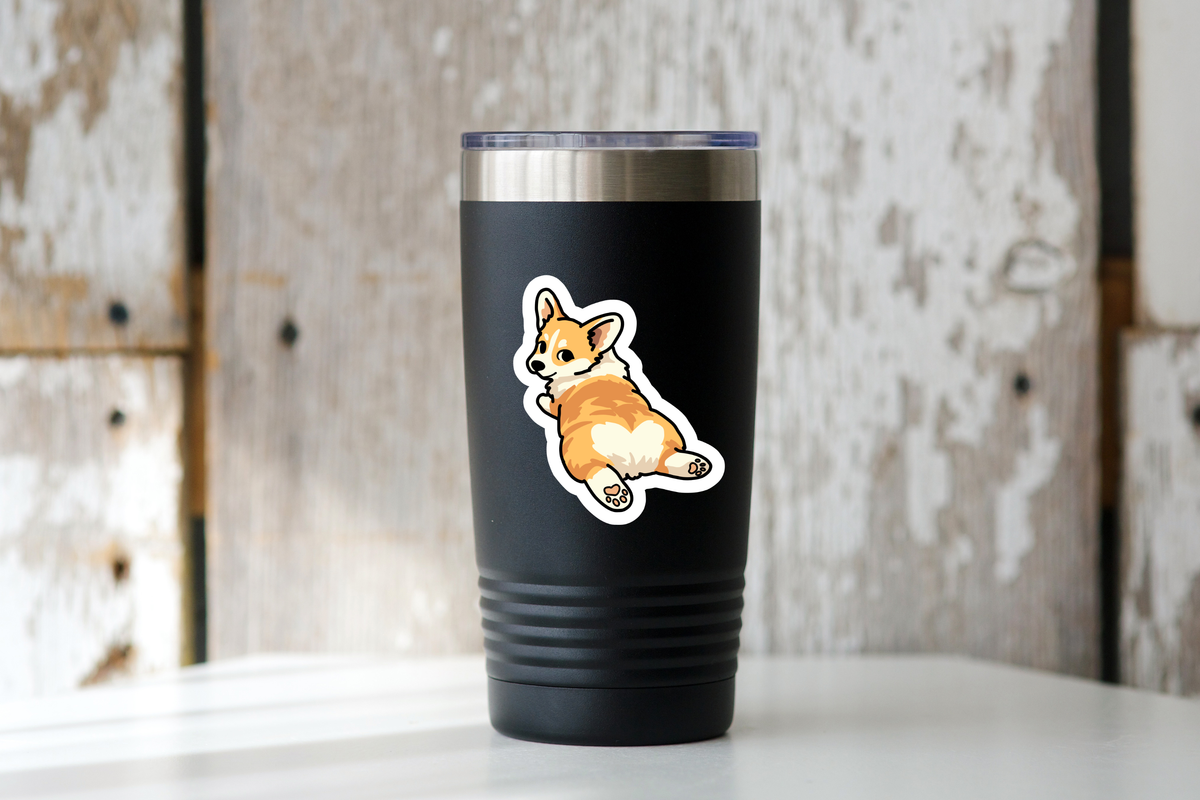 Cute Corgi Sticker - dog, pet, adopt, adorable, love, heart