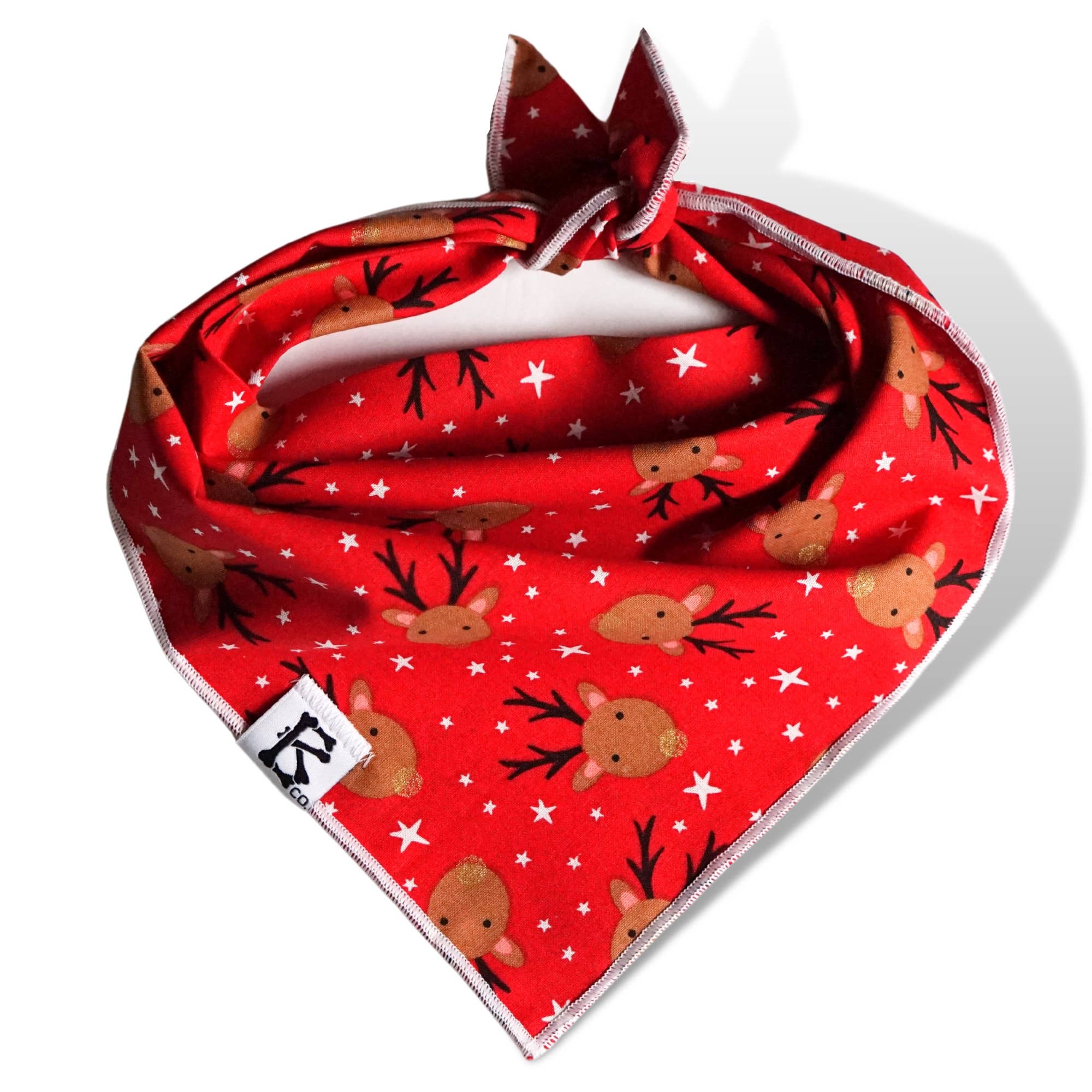 "Blitzen" Red Reindeer Christmas Dog Bandana