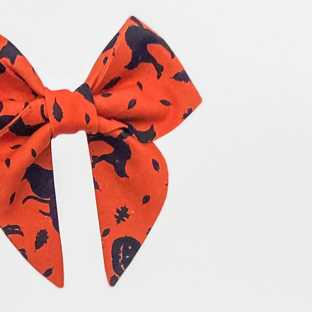Doggish Halloween Orange Bow Tie