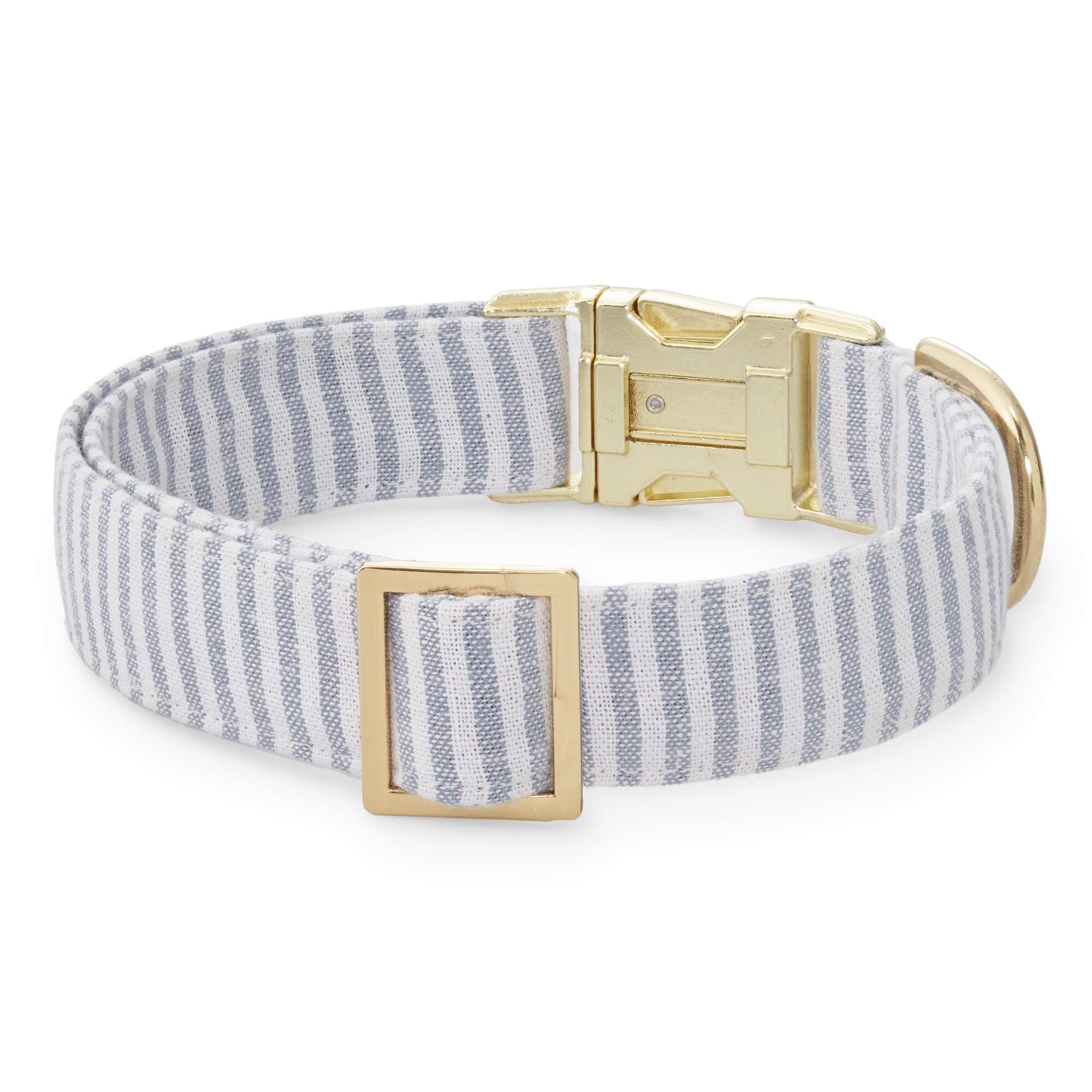 The Foggy Dog Dusty Blue Stripe Dog Collar