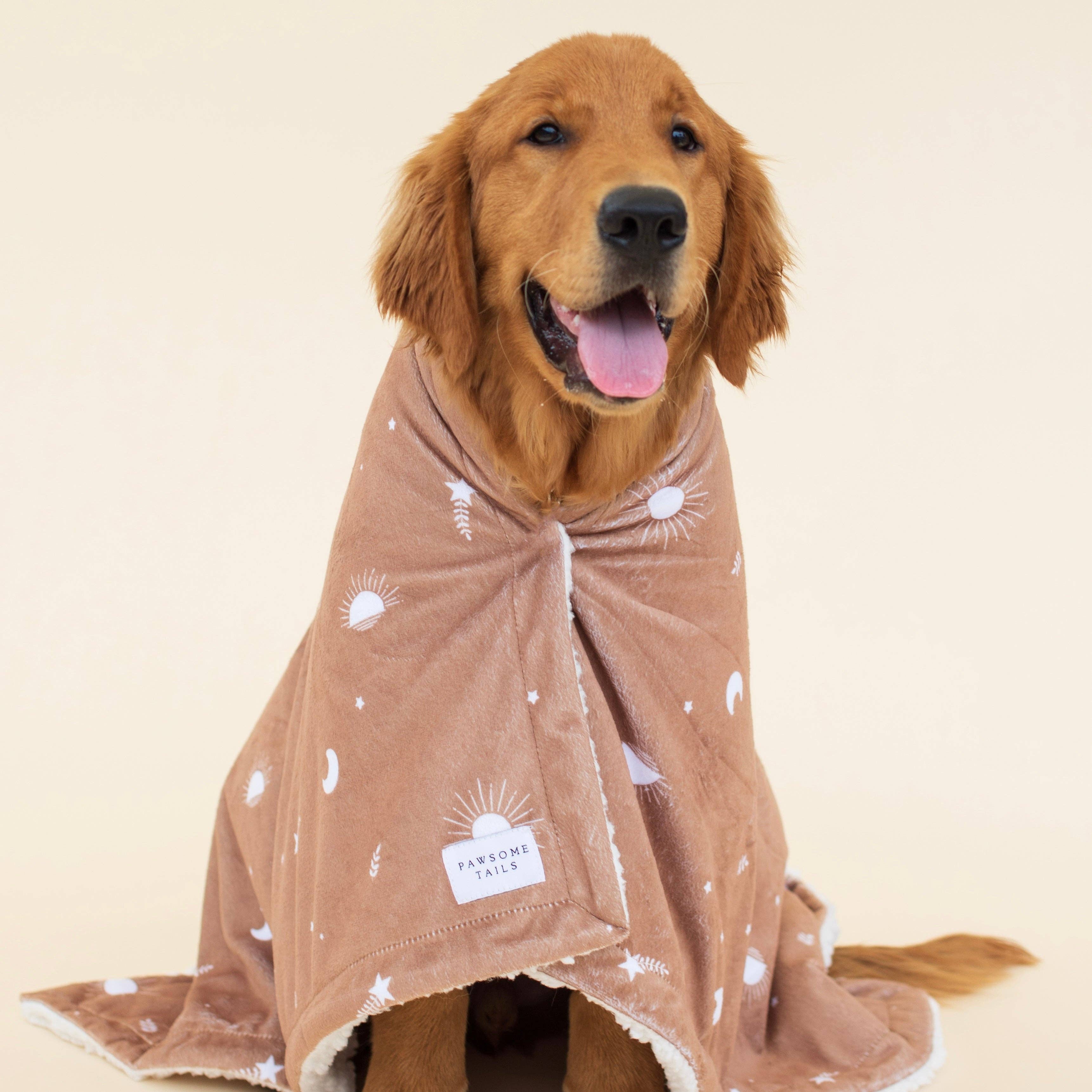 Pawsome Tails Earthy Boho Caramel Dog Blanket