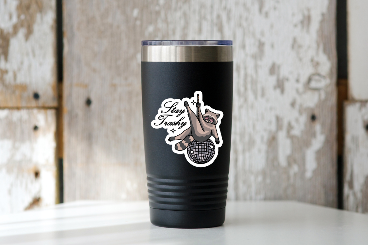 Stay Trashy Sticker - magic, raccoon, dance, music, sassy