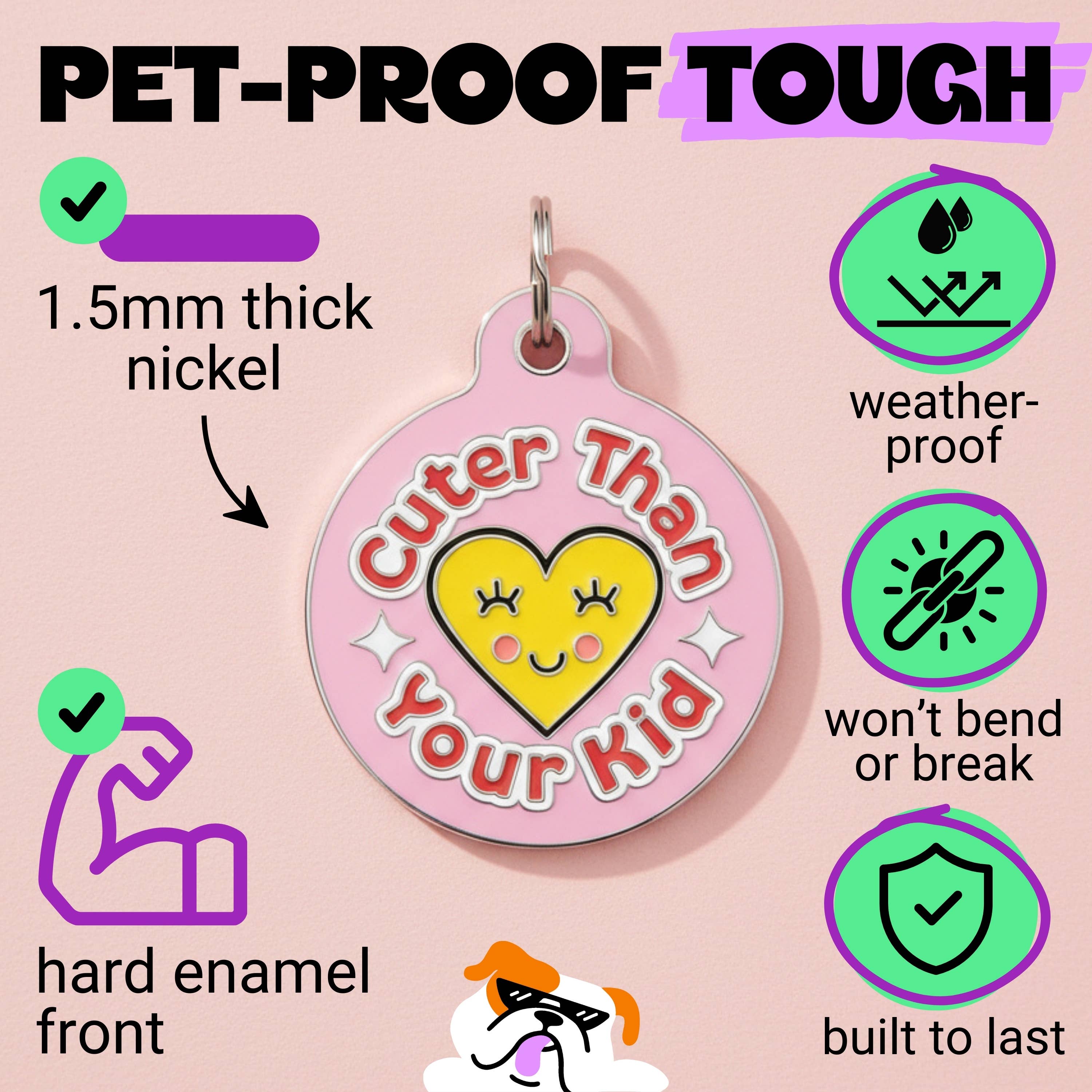 Bad Tags Cuter than Your Kid - Pink