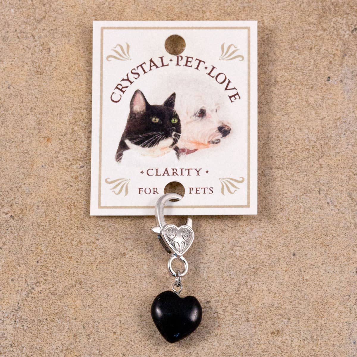 Crystal Pet Love Black Obsidian Heart