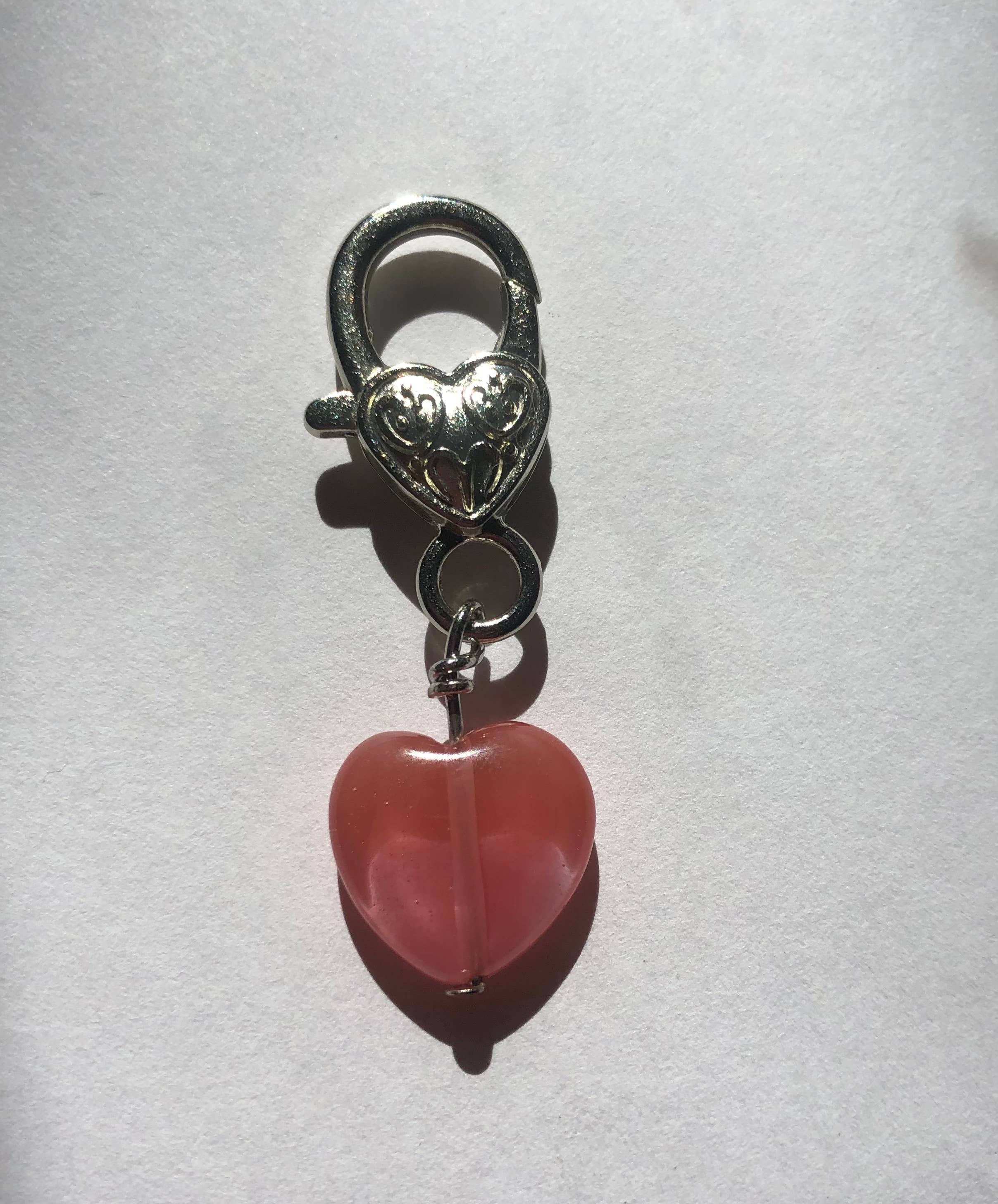 Crystal Pet Love Cherry Quartz Heart