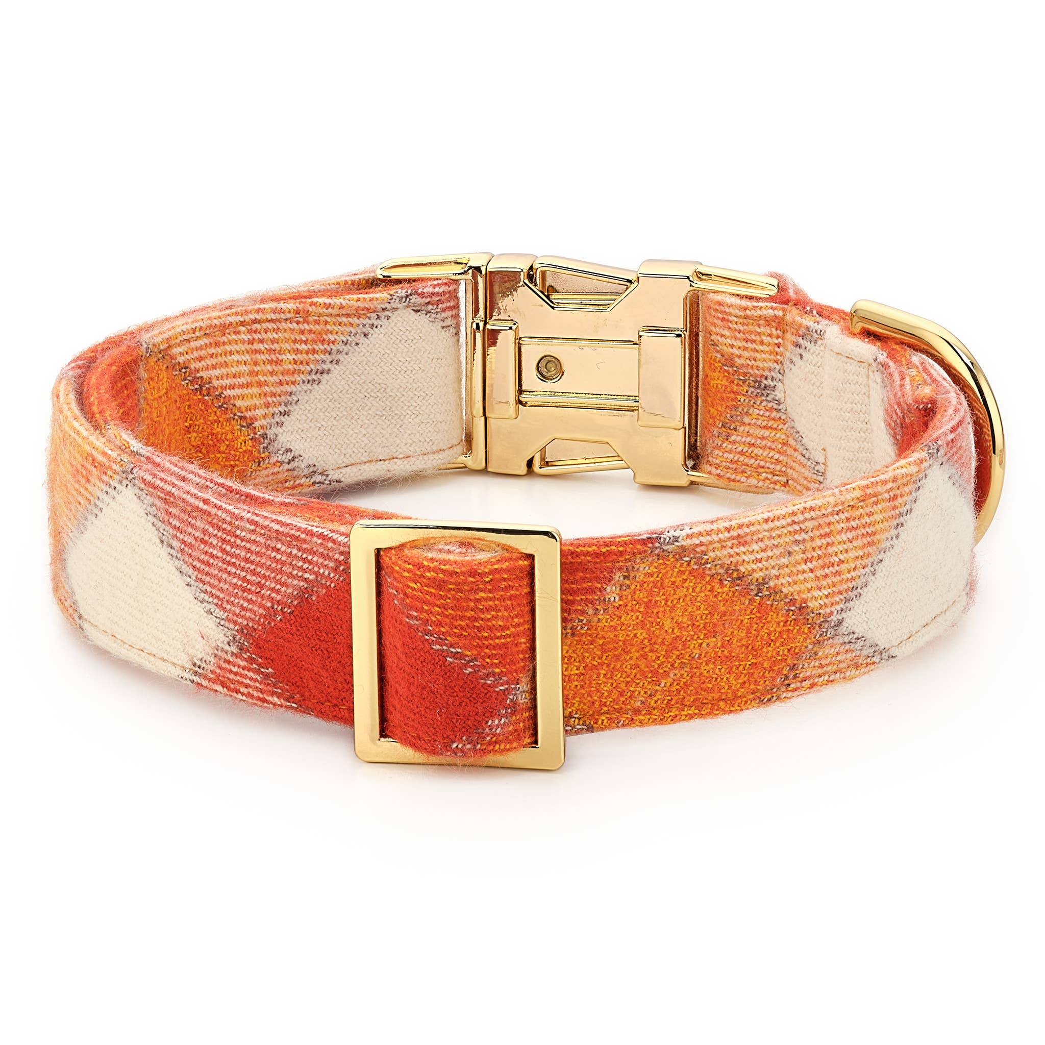 The Foggy Dog Pumpkin Spice Plaid Flannel Fall Dog Collar