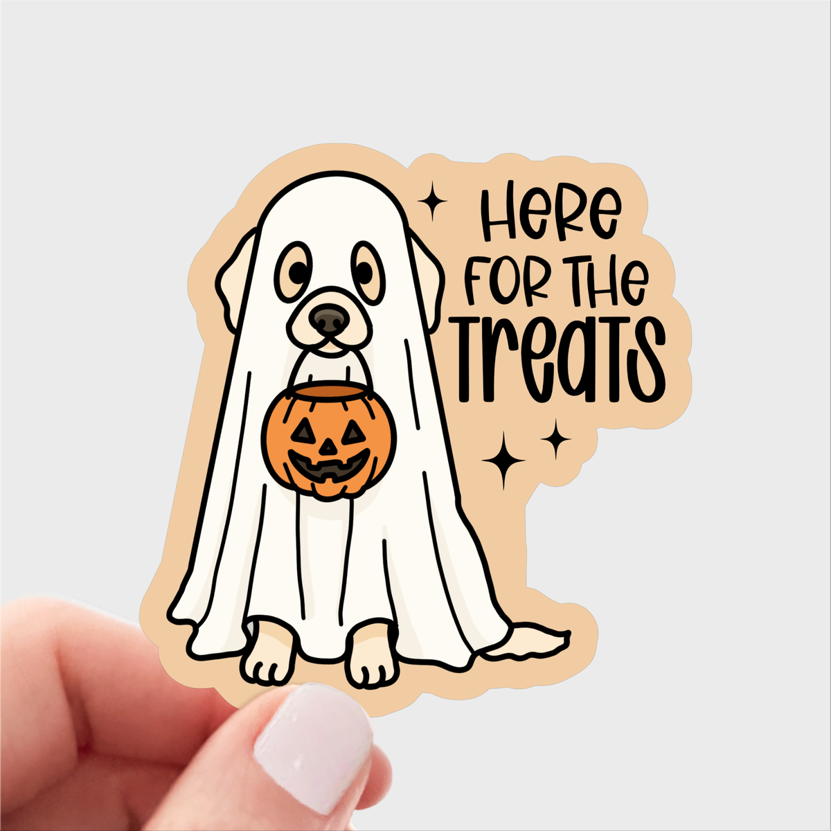 Here for the Treats Sticker - pet, adopt, halloween, fall