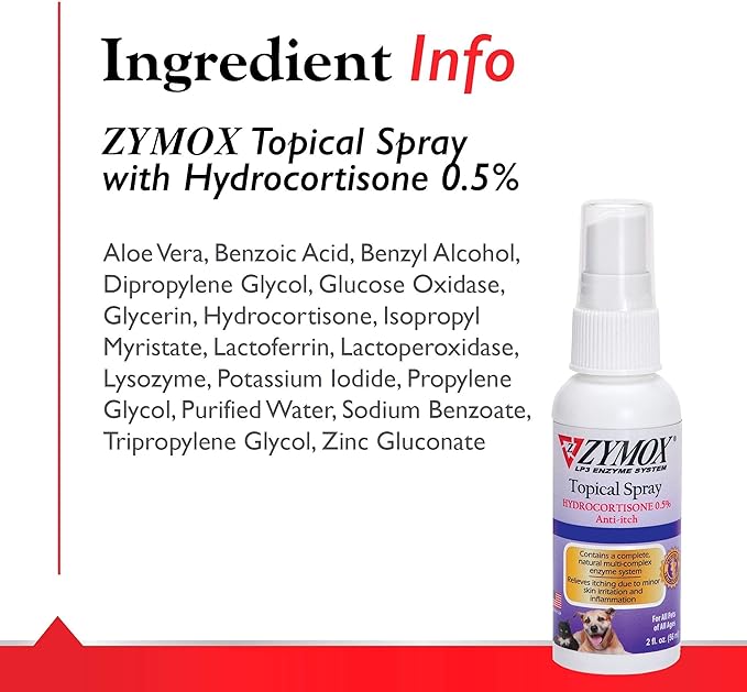 ZYMOX TOPICAL SPRAY 2OZ BOTTLE W/.5% HYDROCORTISONE