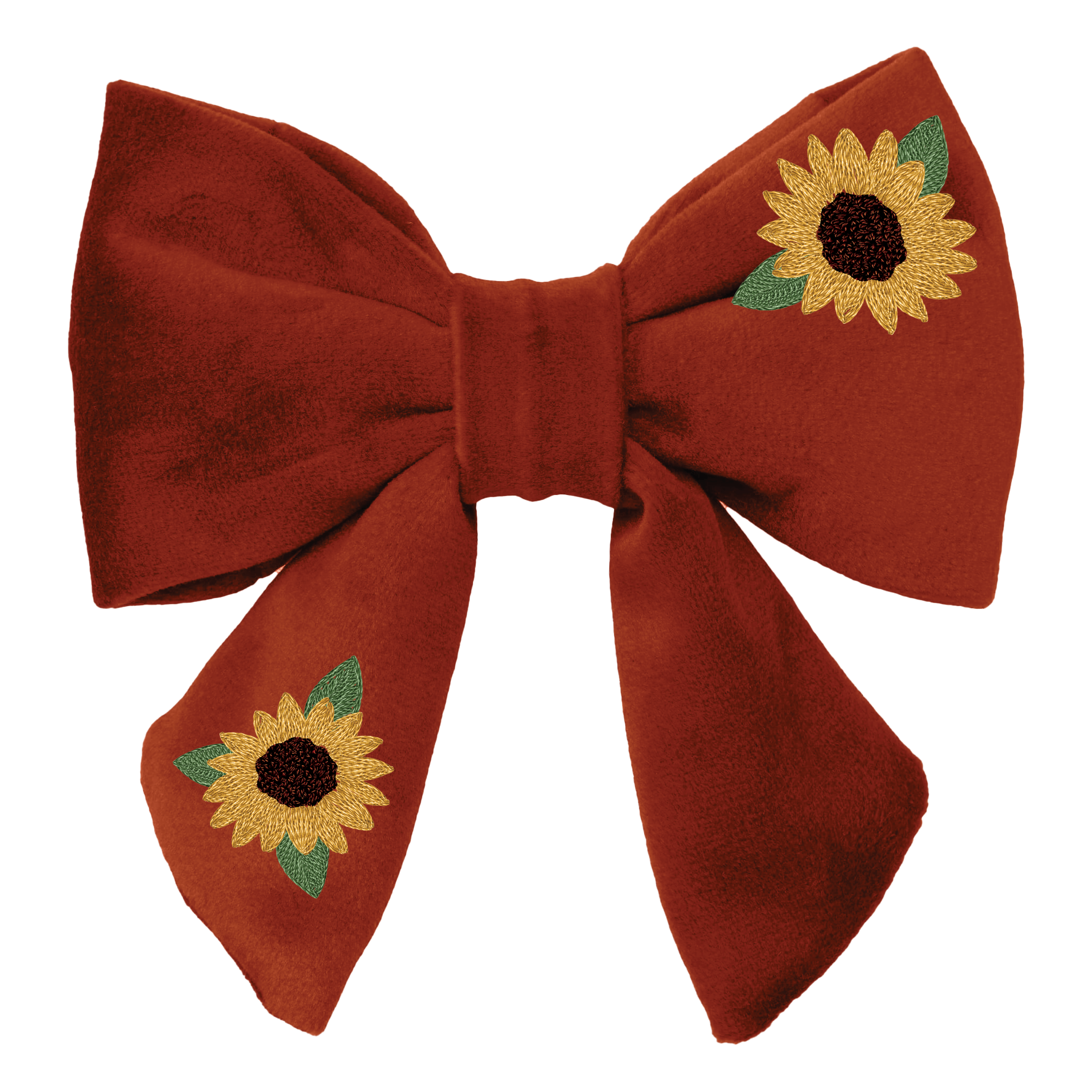 Foggy Dog Sunflower Embroidered Dog Bow