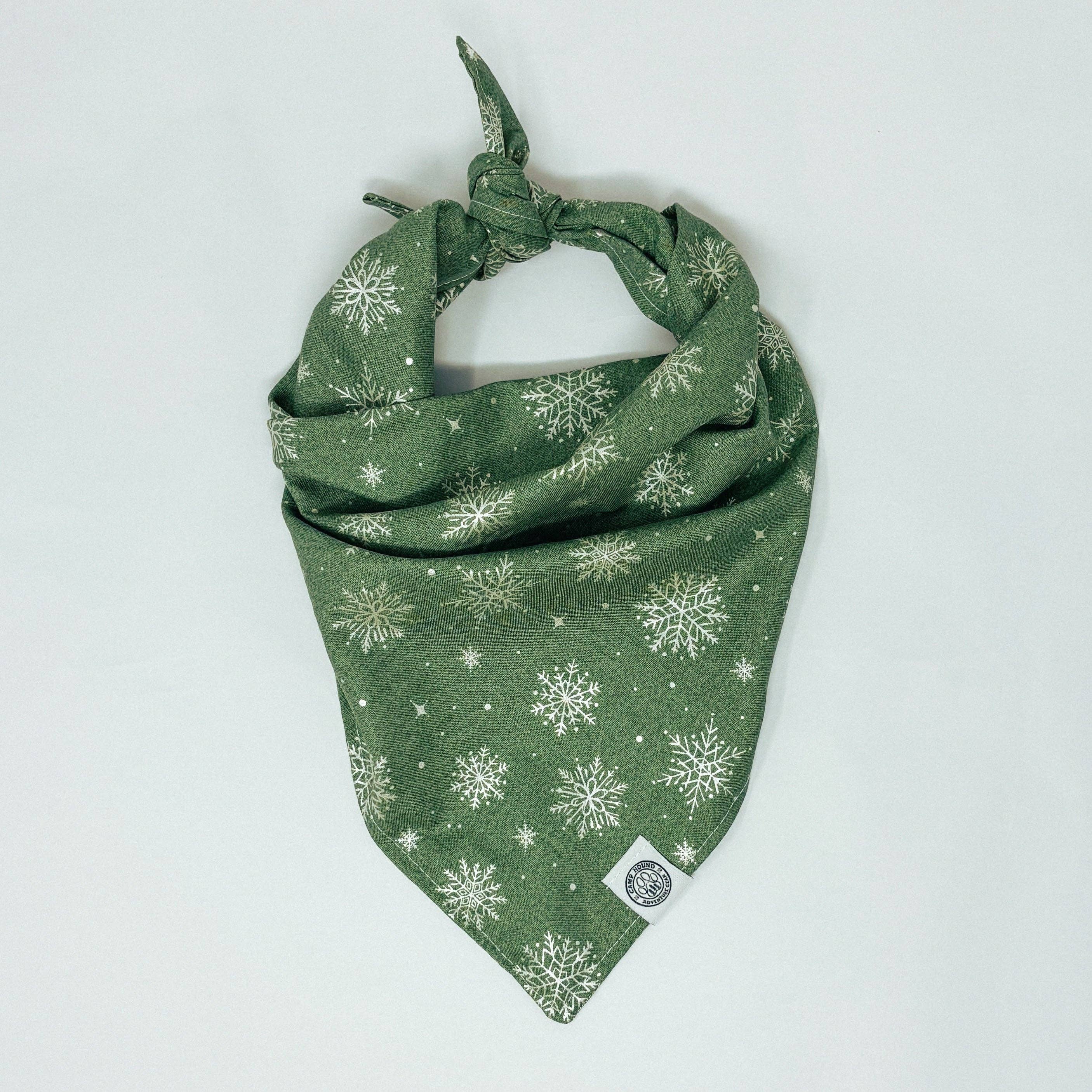 Camp Hound Snowy Dog Bandana | Winter Snowflake