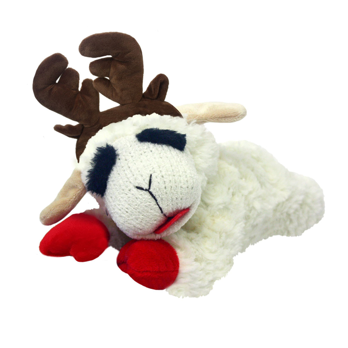 Holiday Lamb Chop w/Antlers Dog Toy 10.5"