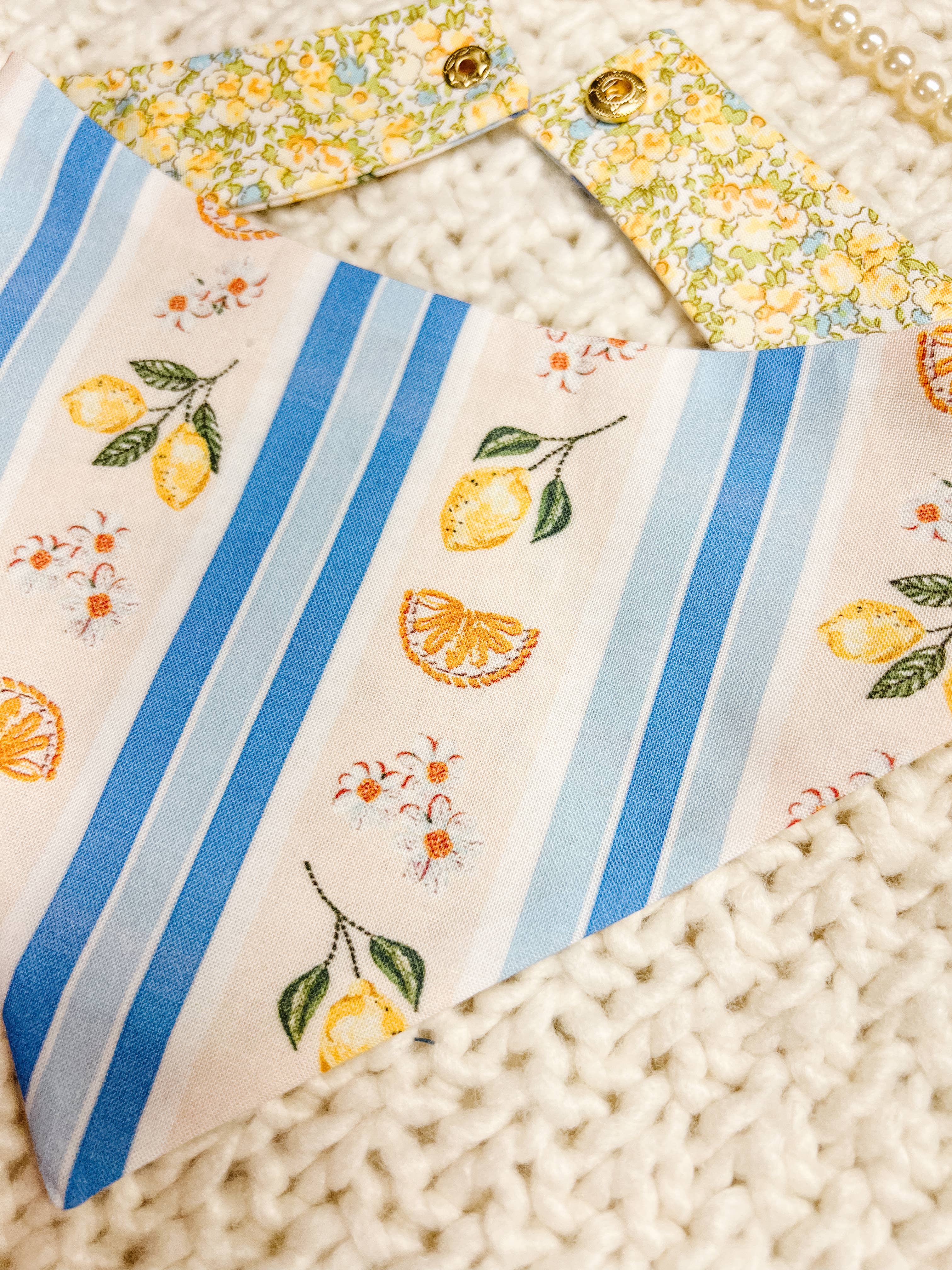 Stella Loo Lemon Snap-On Reversible Bandana