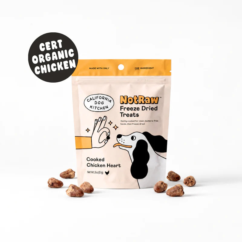 California Dog Kitchen FD Not Raw Organic Chicken Heart Treats