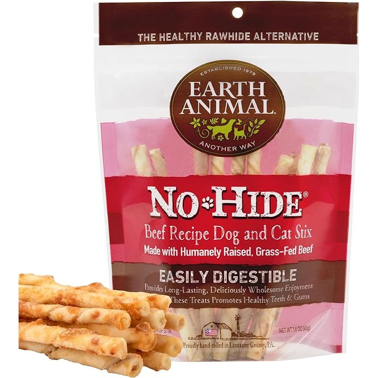 Earth Animal Dog Cat No Hide Beef Stix 10ct Treat