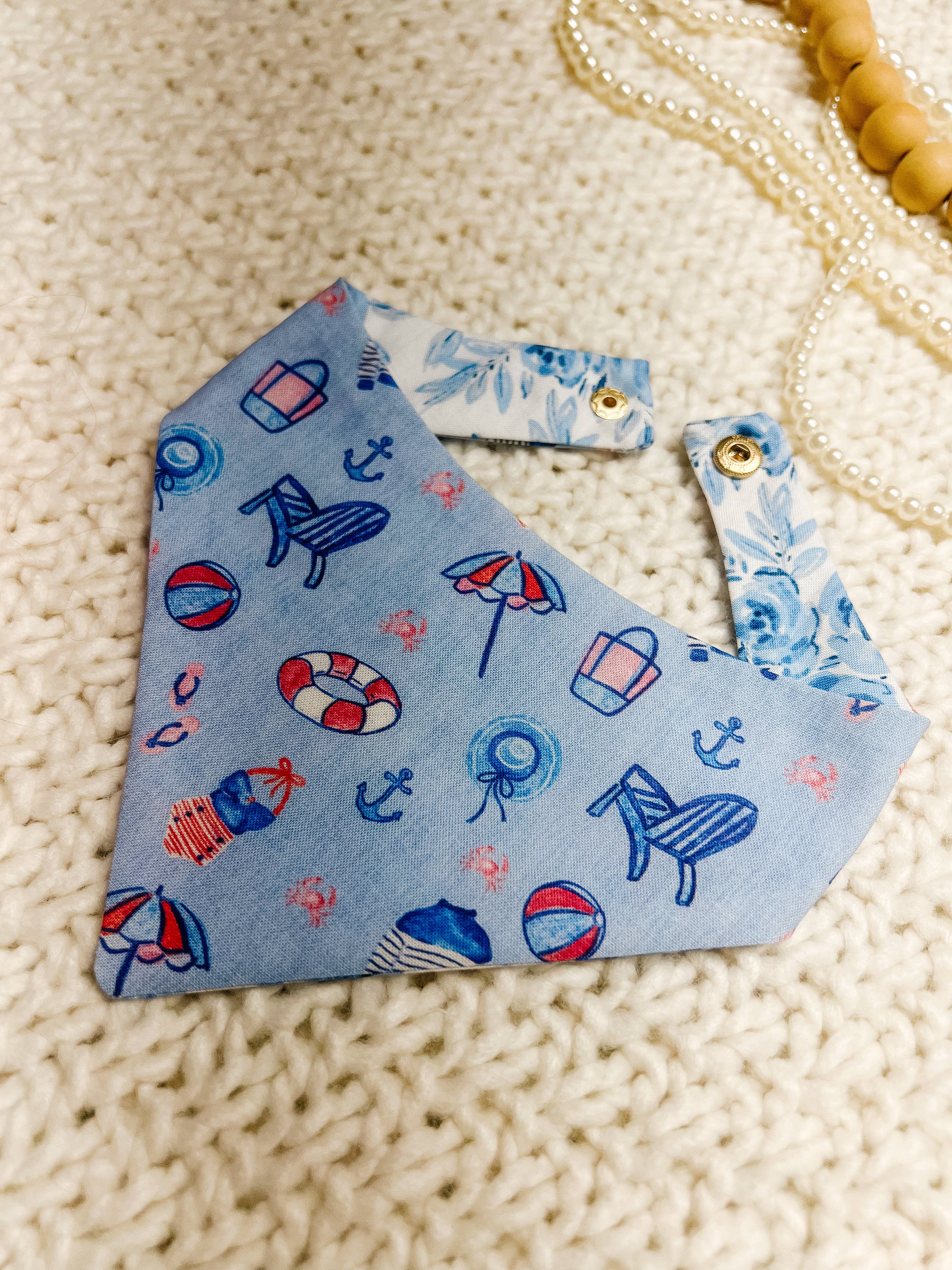 Stellaloo Summer Beach Snap-On Reversible Bandana