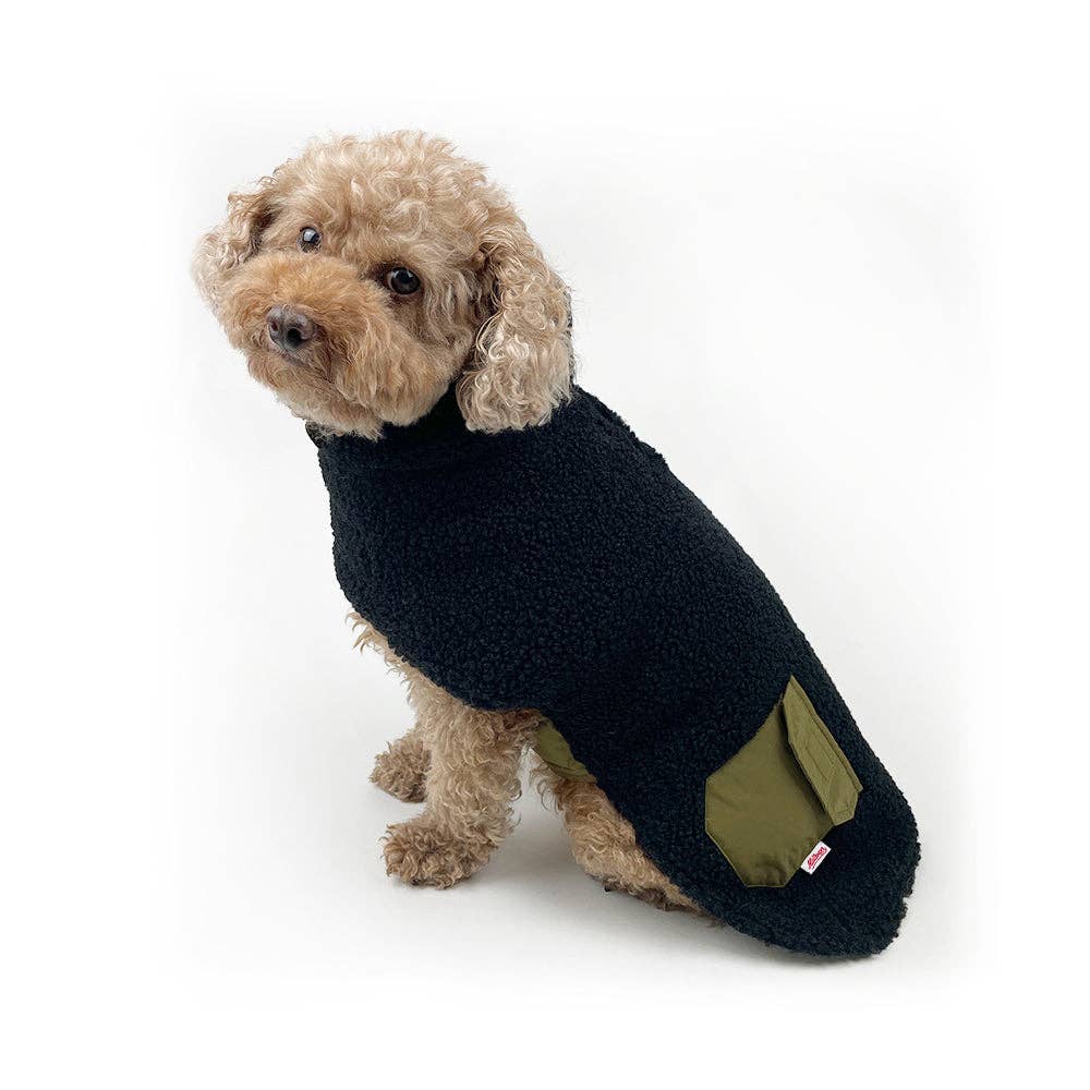 Milltown Brand Dog Reversible Puffer/Teddy Fleece Coat