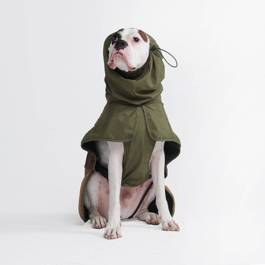 SparkPaws Breatheshield™ Dog Raincoat - Green Brown Tan