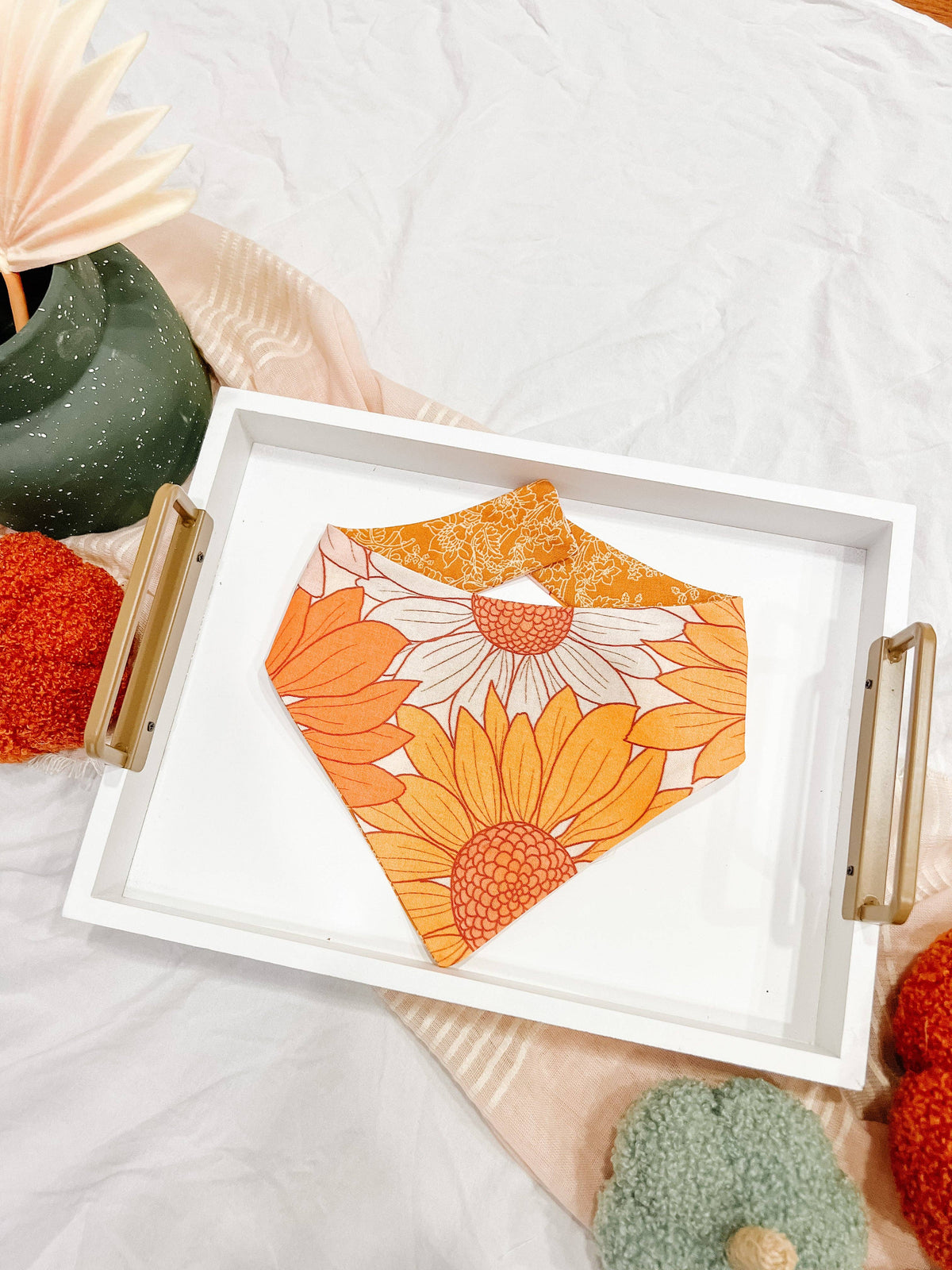 Stellaloo Sunflowers Snap-On Reversible Bandana