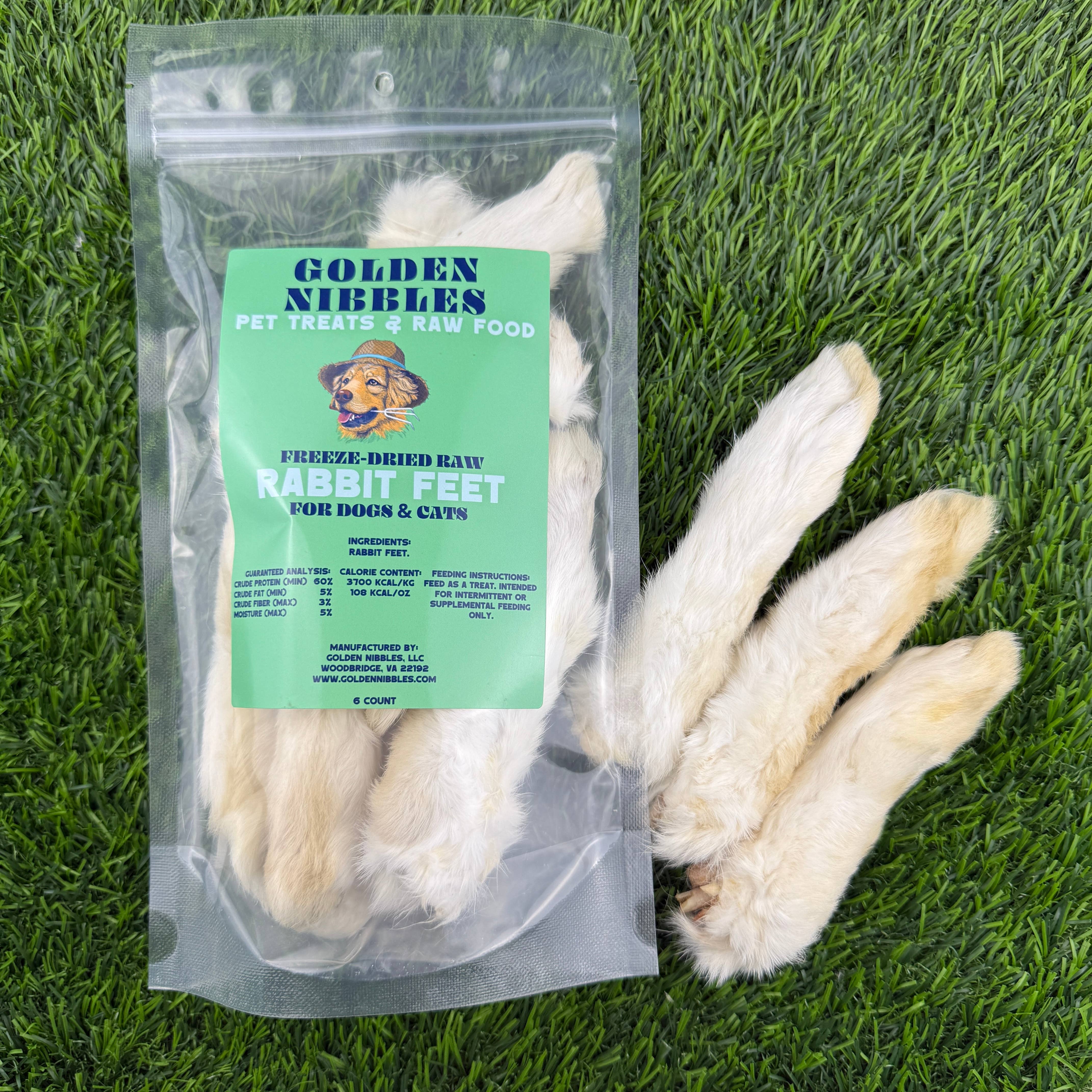 Golden Nibbles Rabbit Feet - Bag of 6