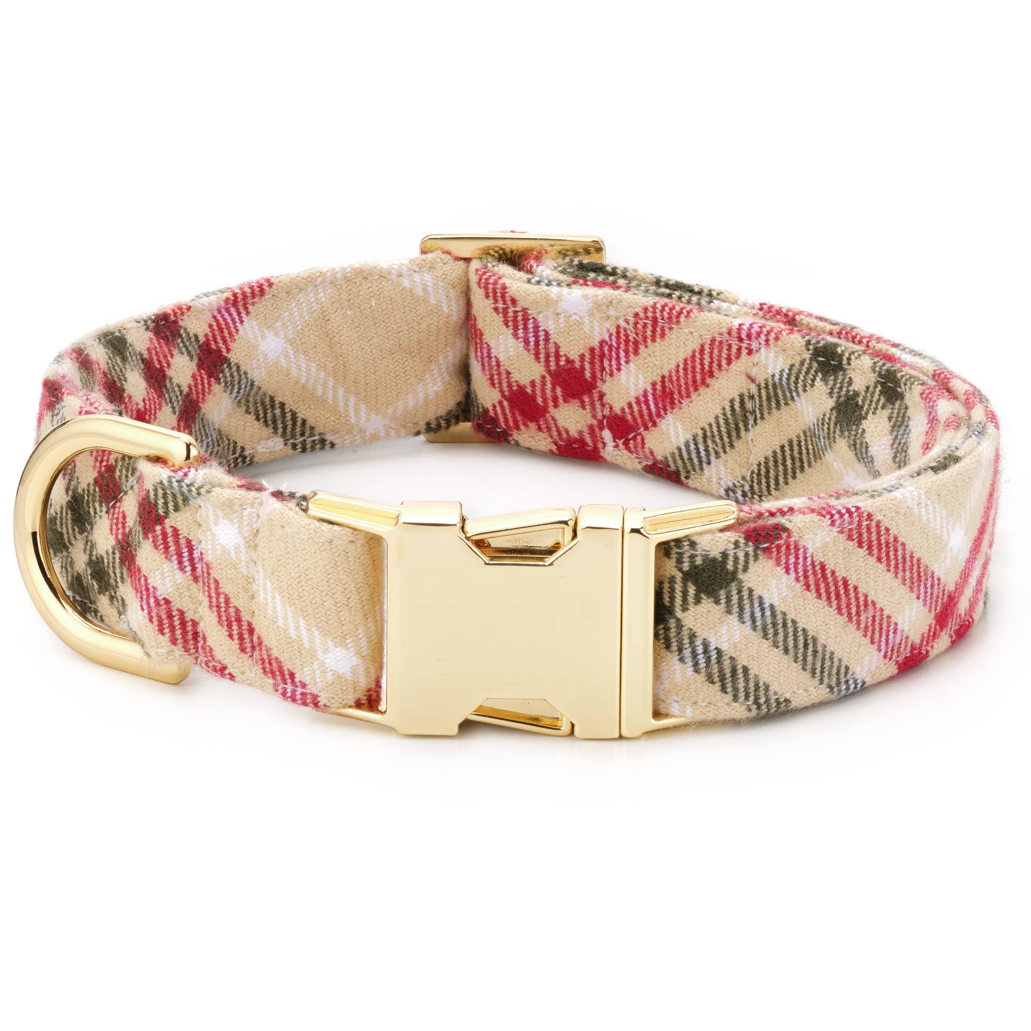 The Foggy Dog Eggnog Plaid Flannel Holiday Dog Collar