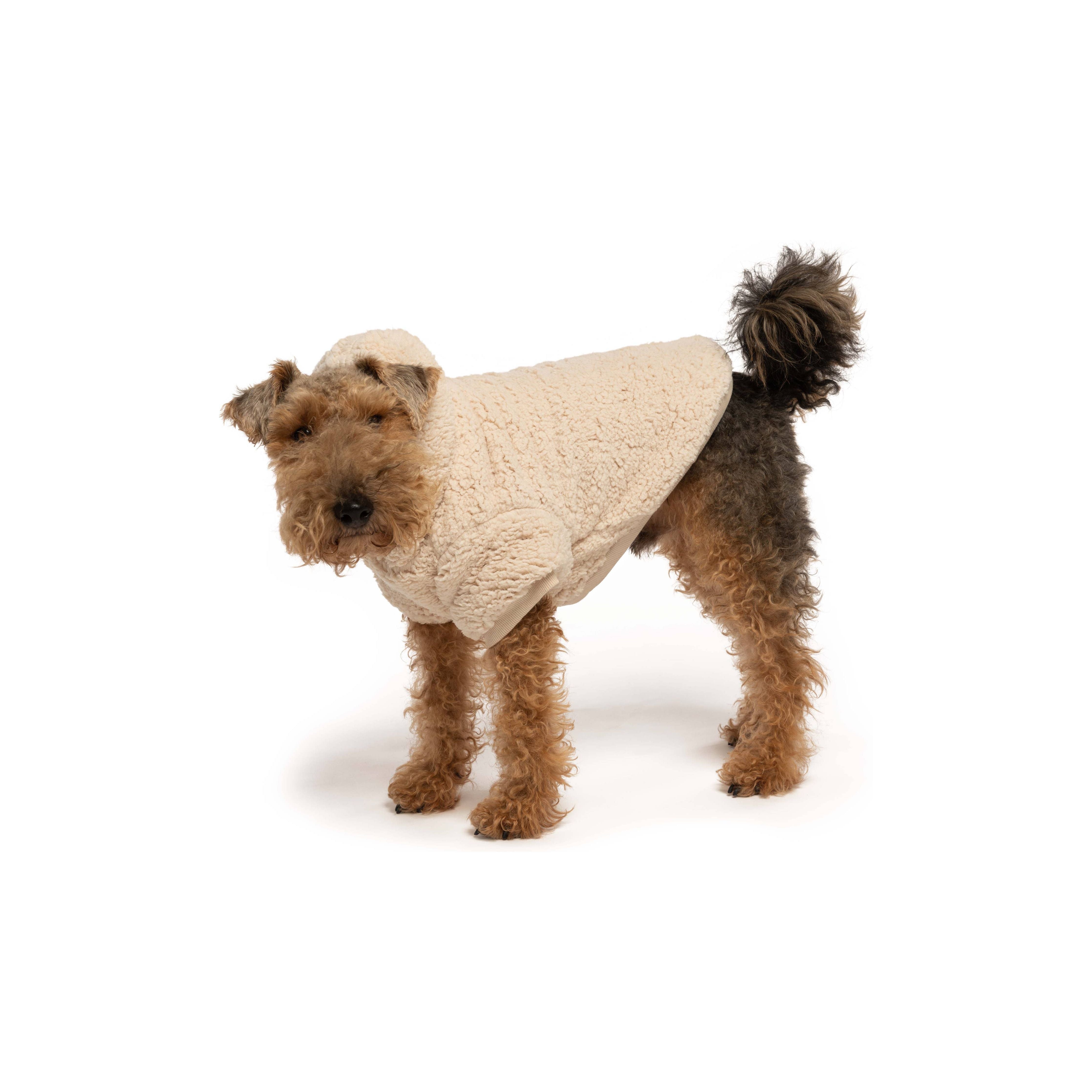 Fabdog Cream Sherpa Dog Hoodie