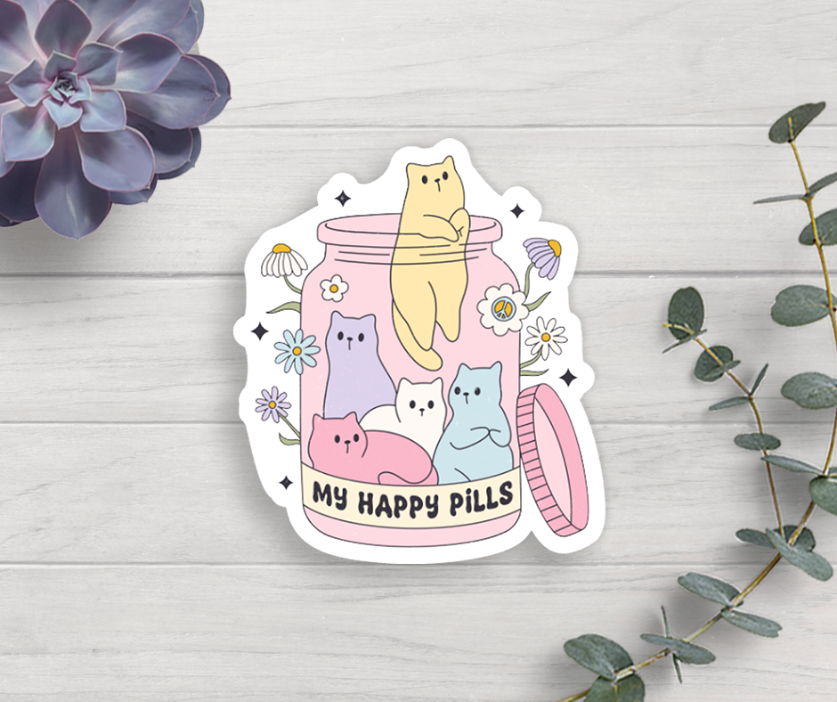 Cats Happy Vinyl Sticker